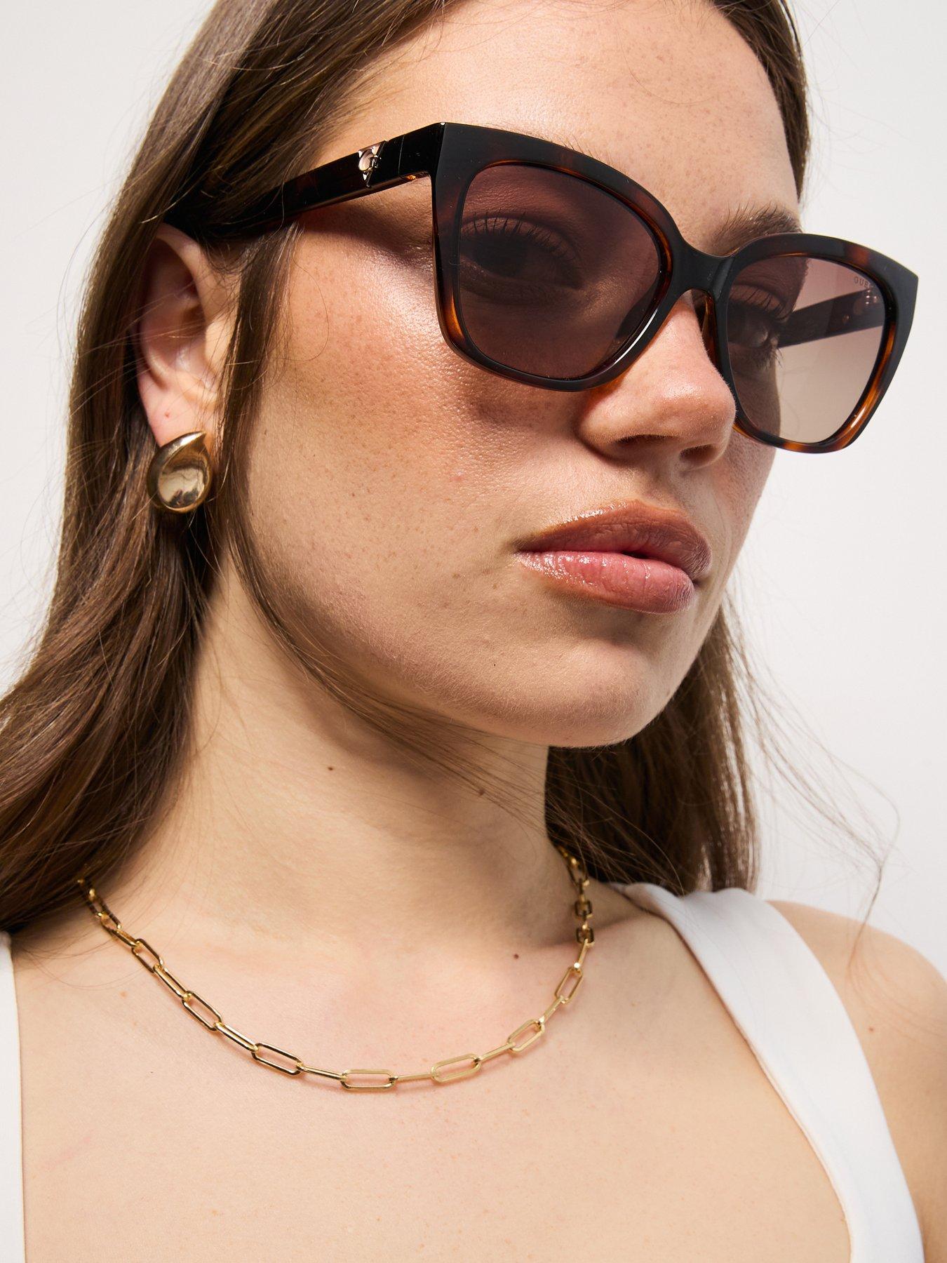 Image 7 of 7 of Guess Square Sunglasses - Dark Havana