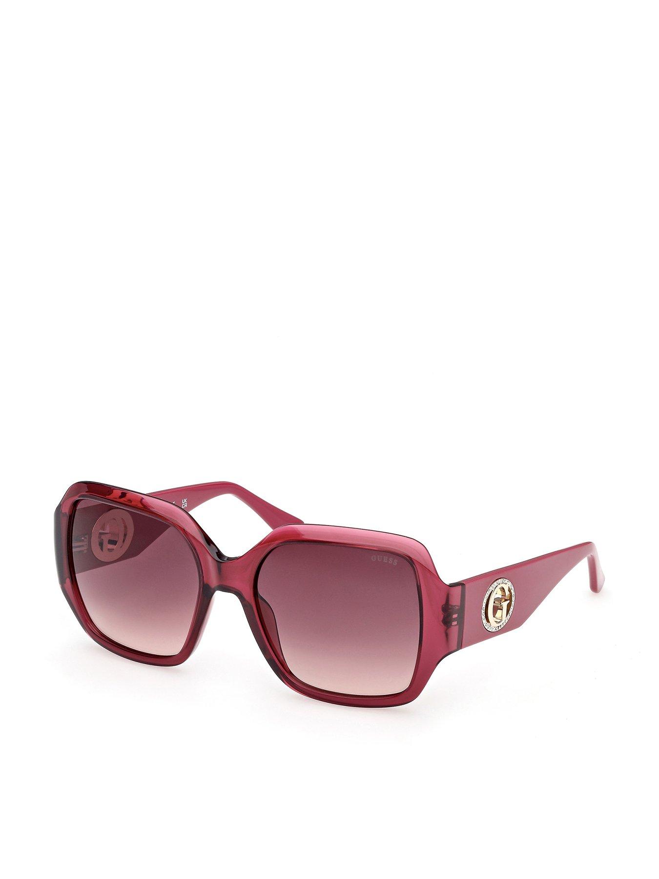 Image 1 of 5 of Guess Square Sunglasses - Shiny Bordeaux