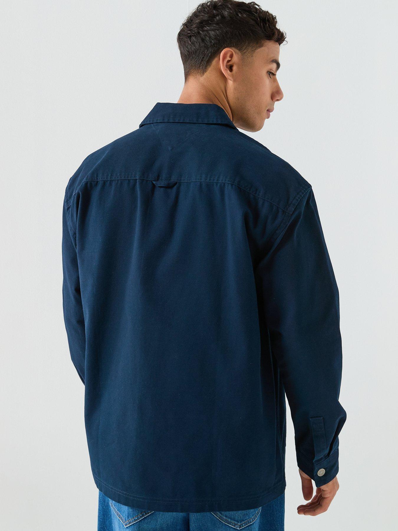 stillFront image of tommy-jeans-essential-badge-overshirt-navy