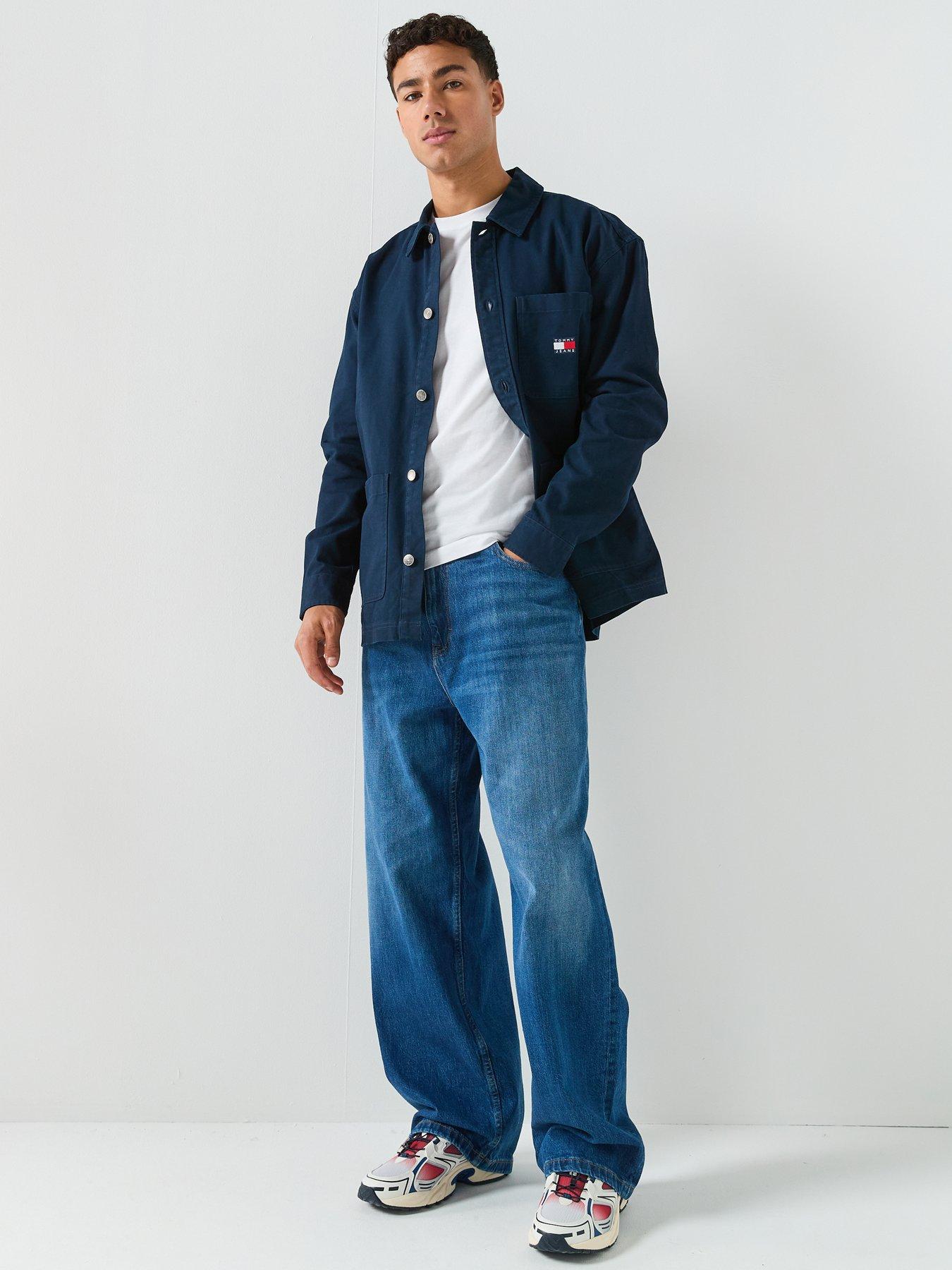  image of tommy-jeans-essential-badge-overshirt-navy