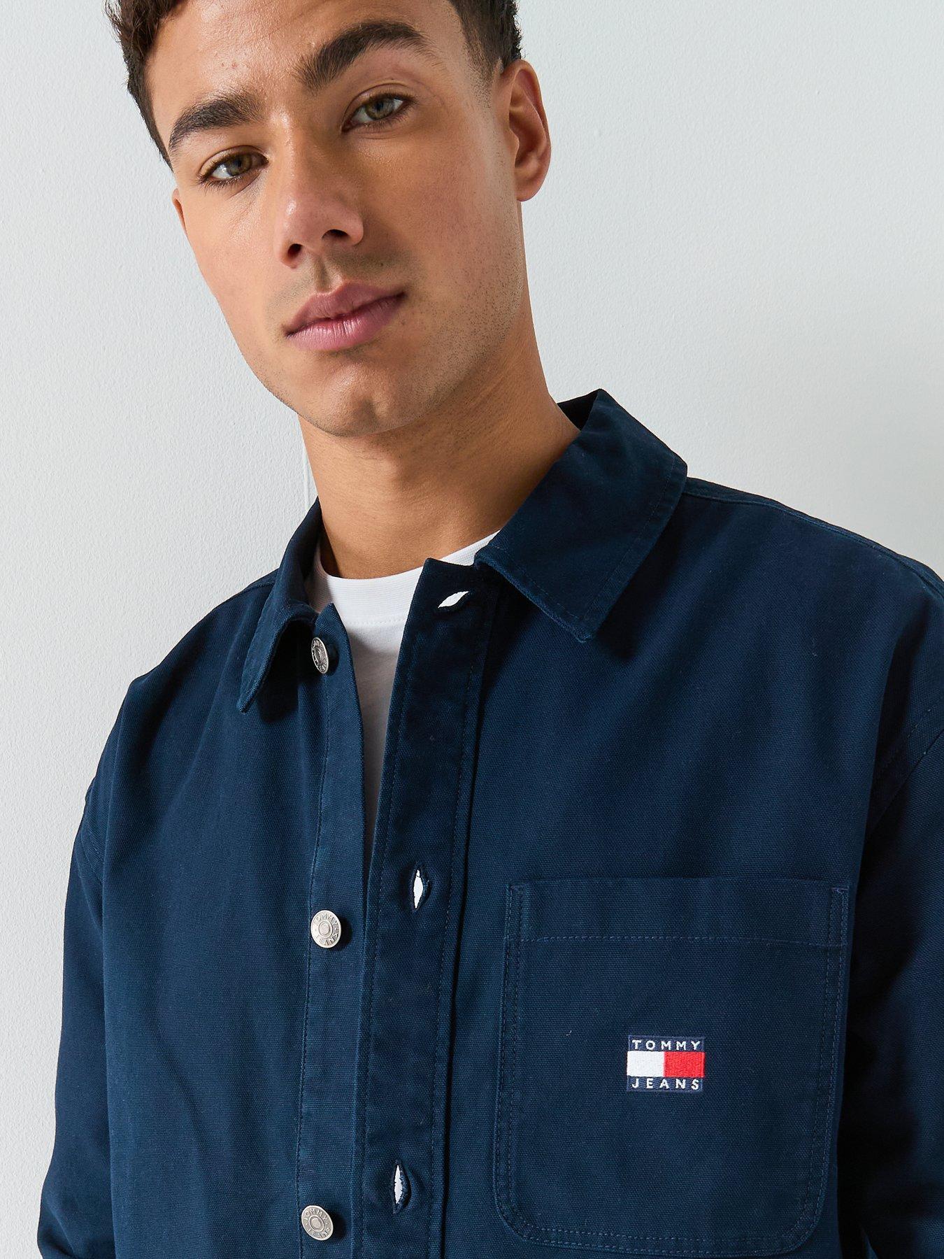  image of tommy-jeans-essential-badge-overshirt-navy