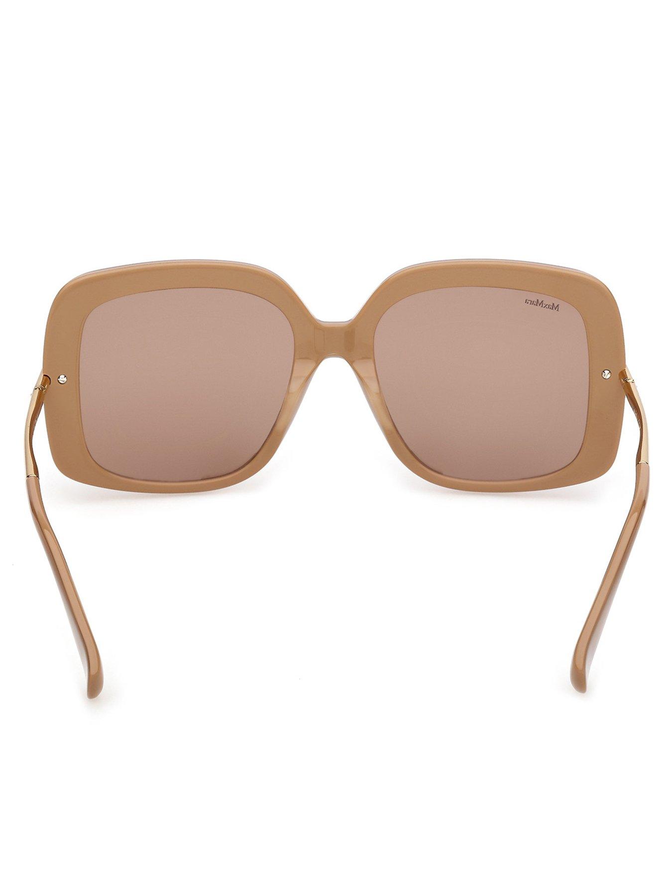 Image 4 of 5 of Max Mara Round Acetate Sunglasses - Matte&nbsp;Light Brown