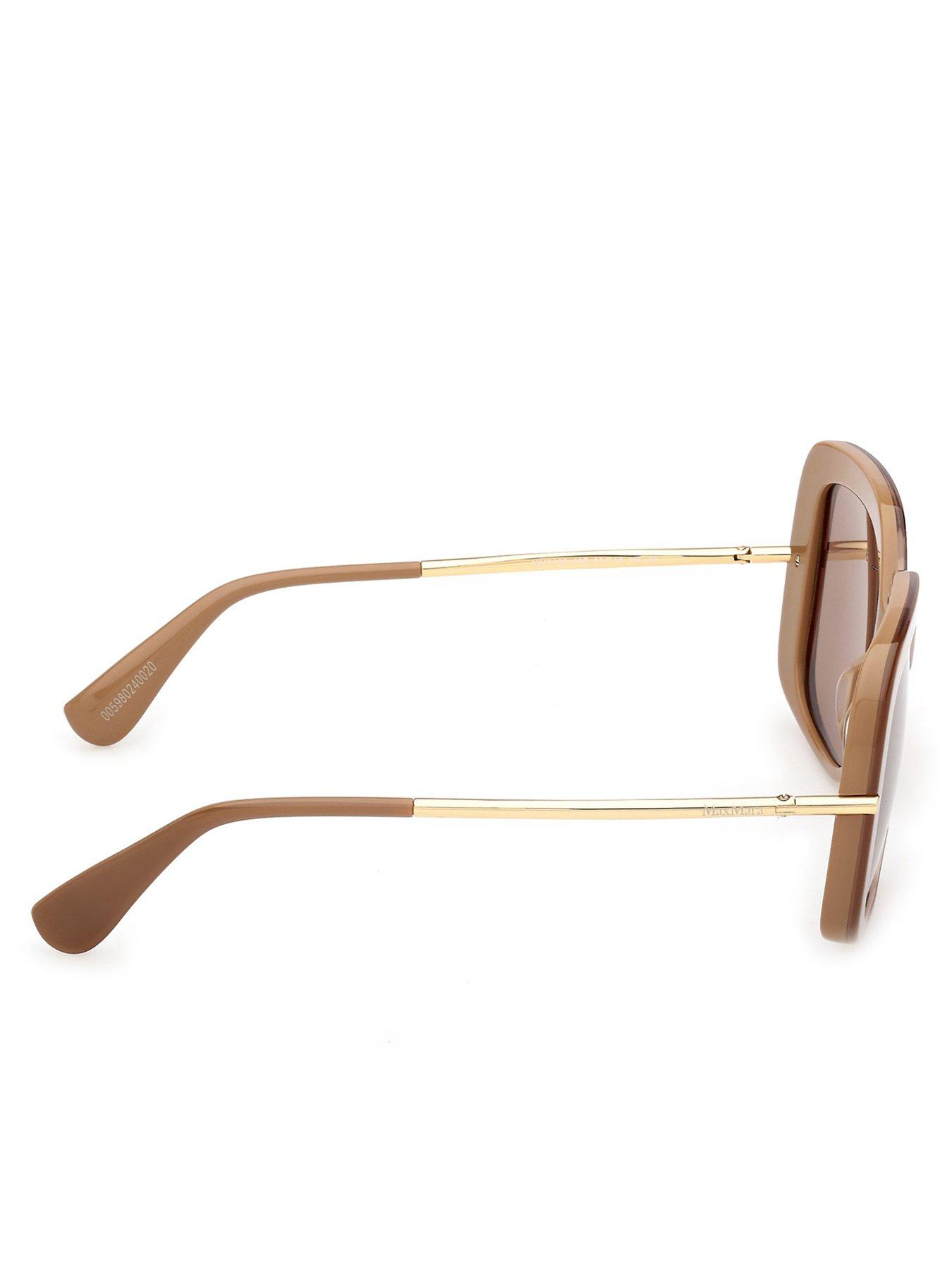 Image 5 of 5 of Max Mara Round Acetate Sunglasses - Matte&nbsp;Light Brown