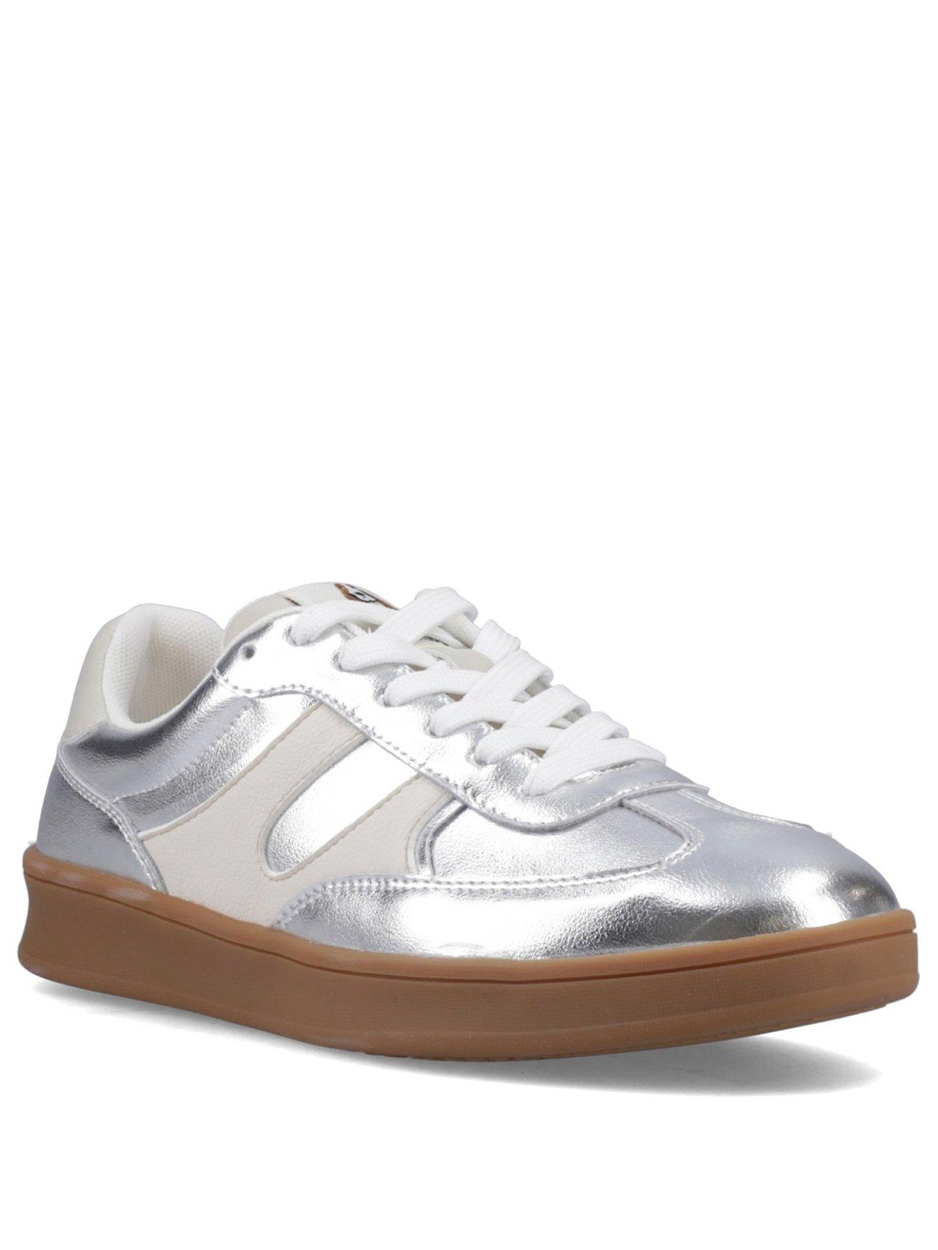 Image 3 of 7 of Hush Puppies Maura Sneaker-silver Leather