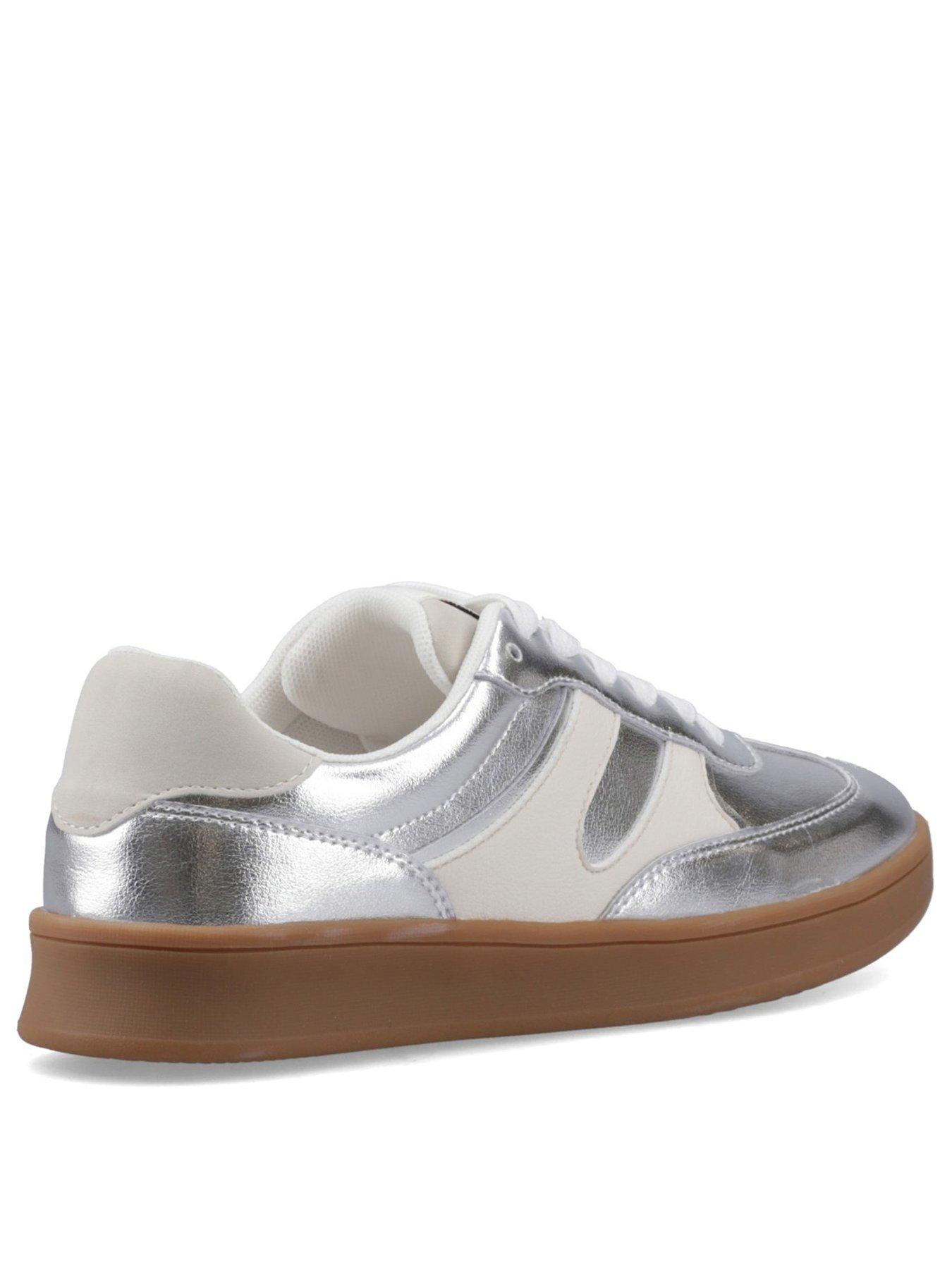 Image 4 of 7 of Hush Puppies Maura Sneaker-silver Leather