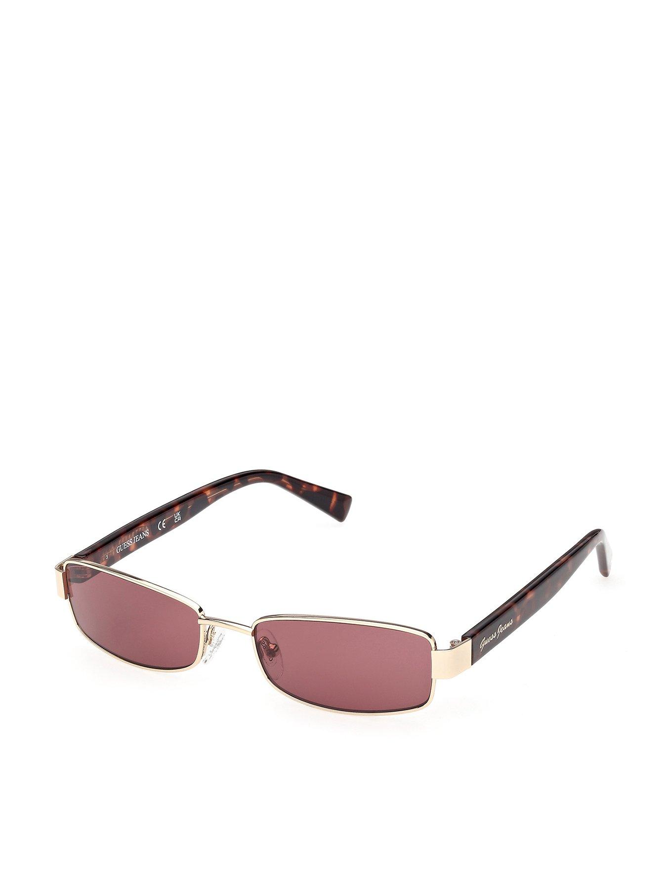 Guess Jeans Rectangular Metal Sunglasses - Gold