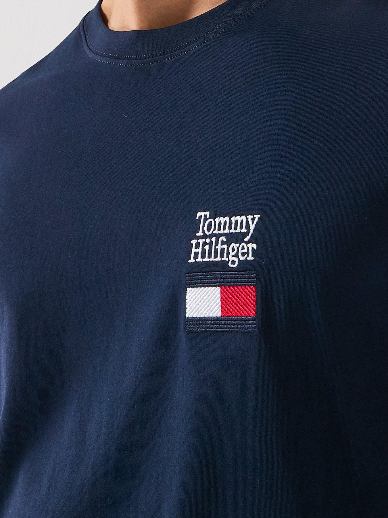 Image 6 of 6 of Tommy Hilfiger Short Sleeve Crew Neck Logo T-Shirt - Beige