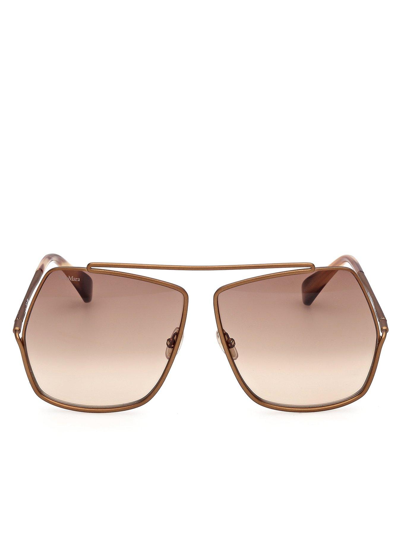 Image 2 of 5 of Max Mara Geometric Metal Sunglasses - Light Brown