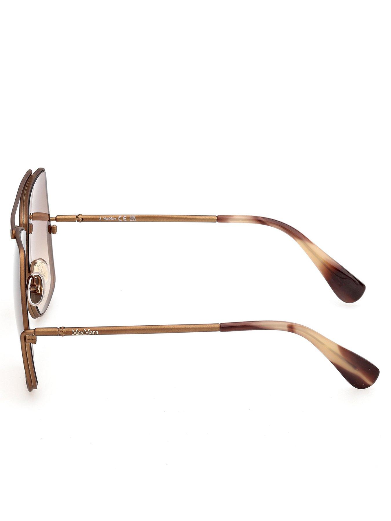 Image 3 of 5 of Max Mara Geometric Metal Sunglasses - Light Brown