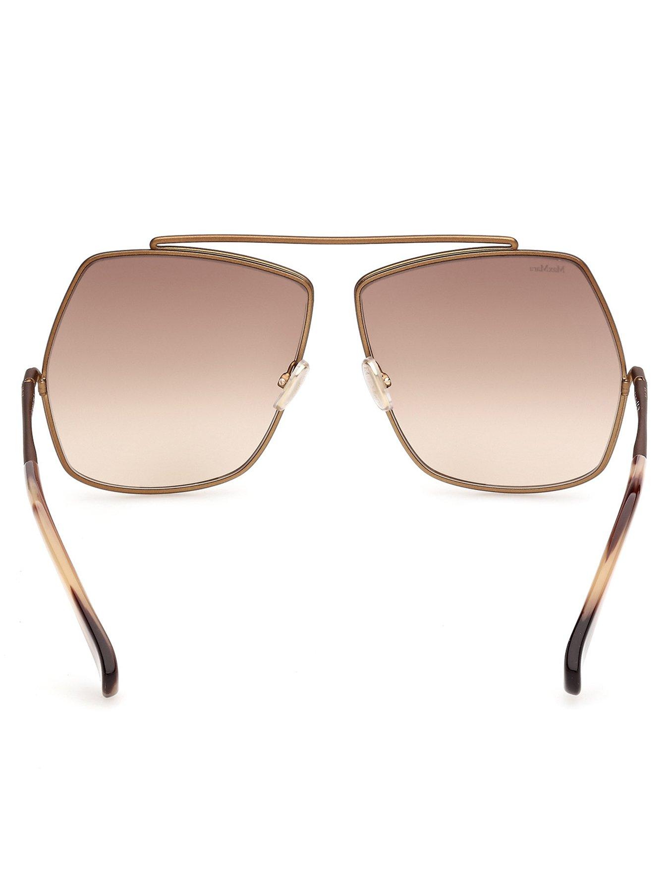 Image 4 of 5 of Max Mara Geometric Metal Sunglasses - Light Brown