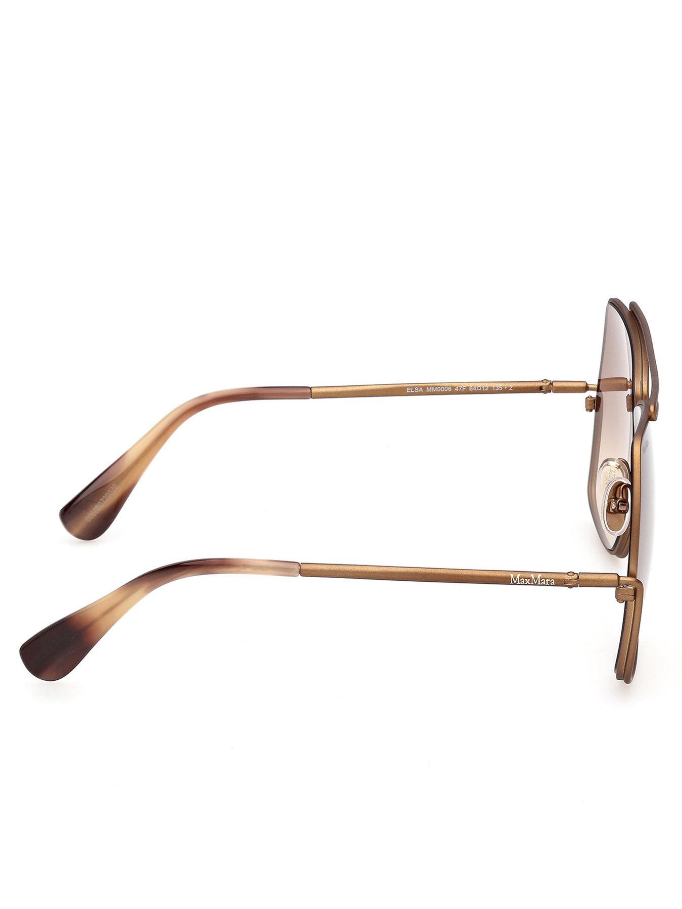 Image 5 of 5 of Max Mara Geometric Metal Sunglasses - Light Brown