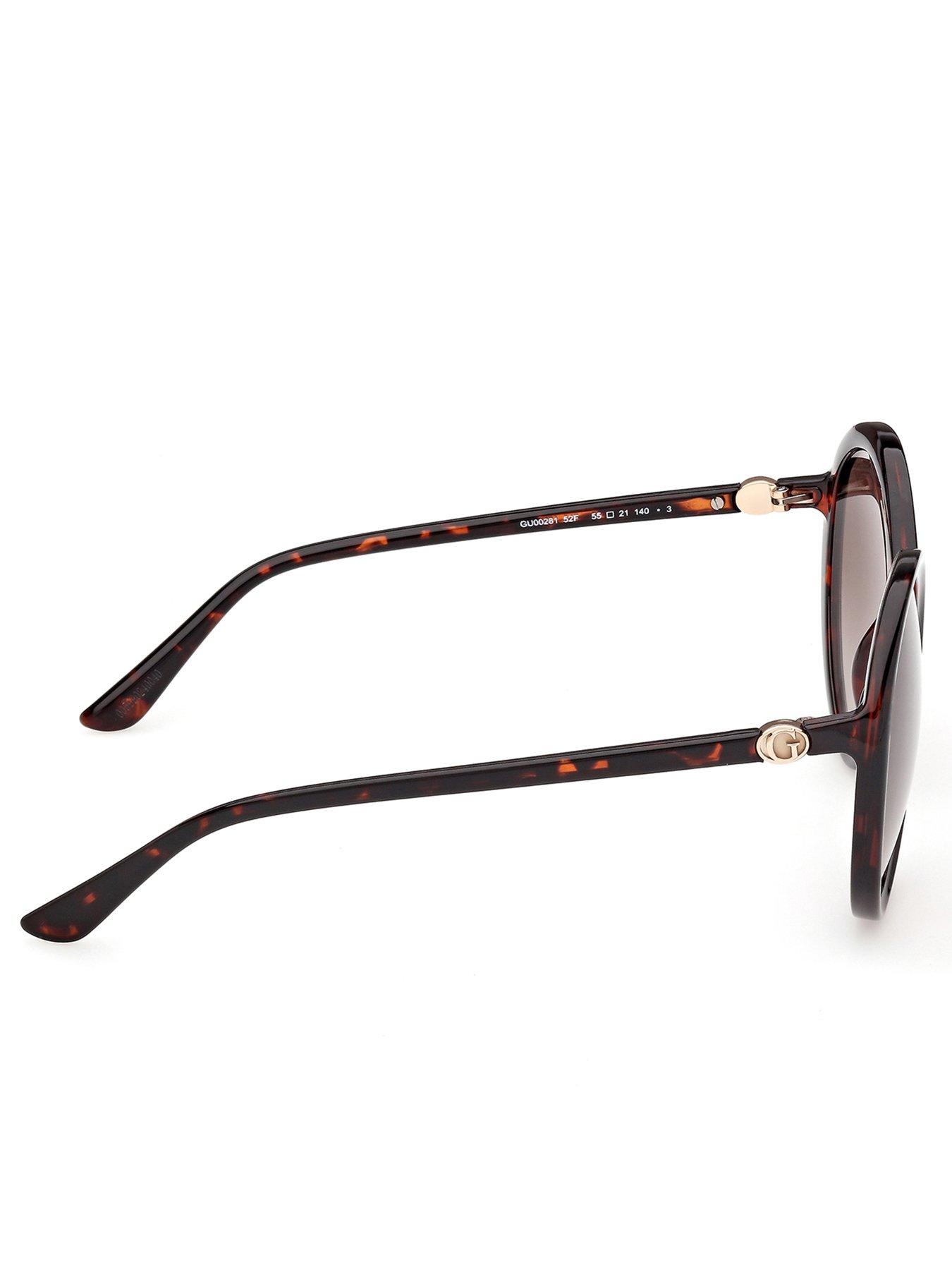 Image 5 of 5 of Guess Round Sunglasses - Dark Havana