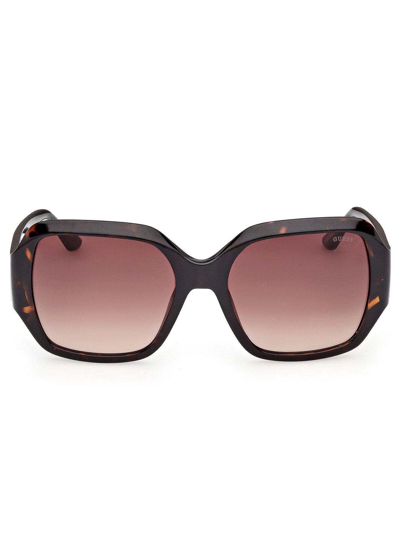 back image of guess-square-sunglasses-dark-havana