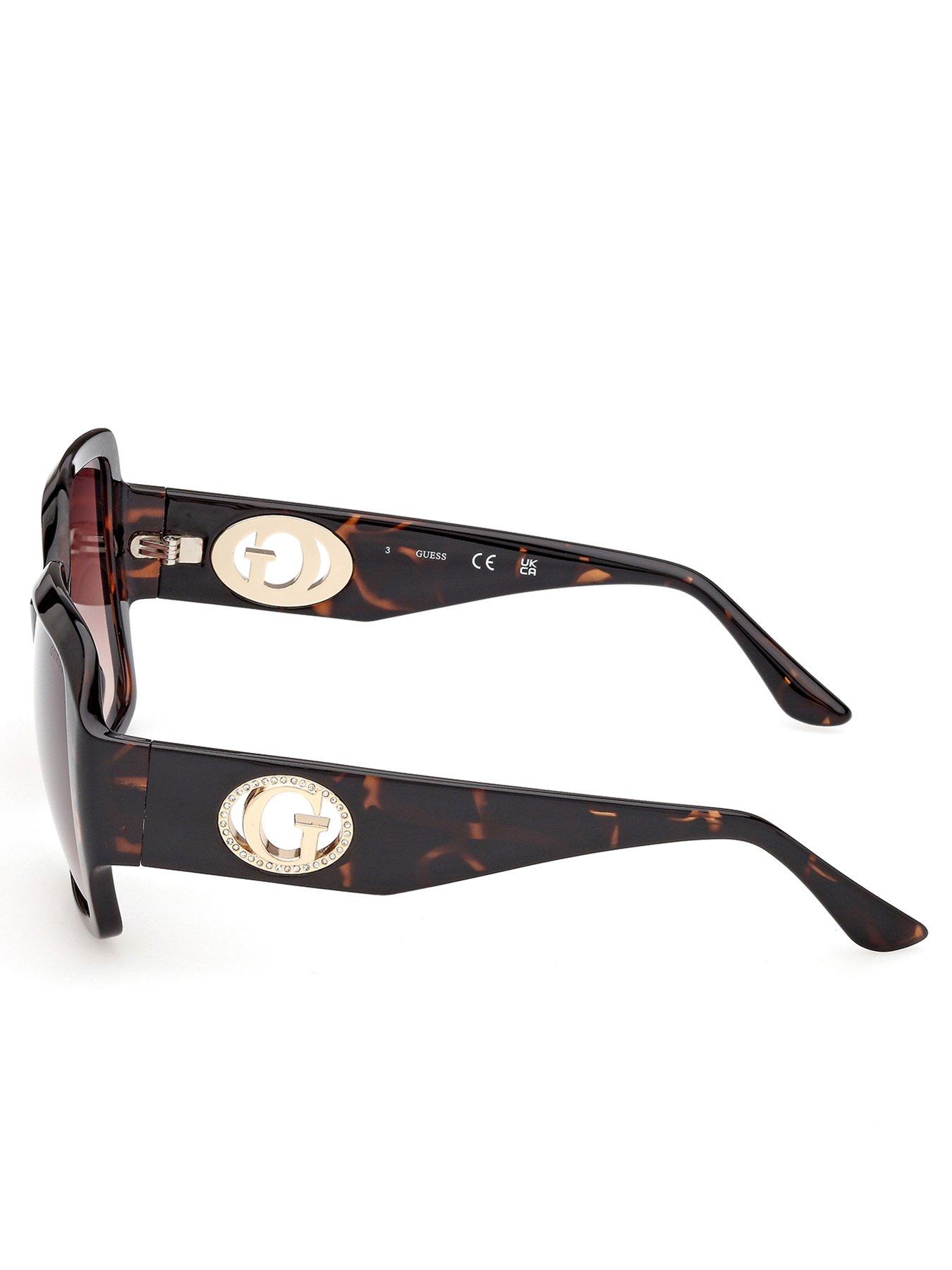  image of guess-square-sunglasses-dark-havana