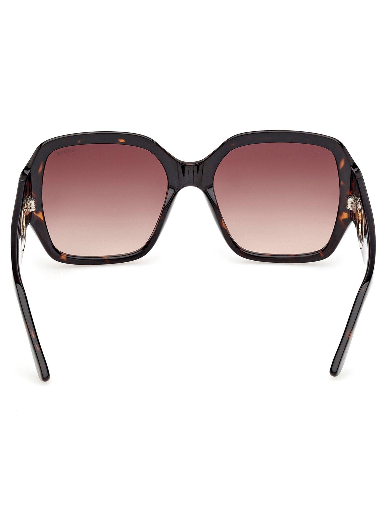  image of guess-square-sunglasses-dark-havana