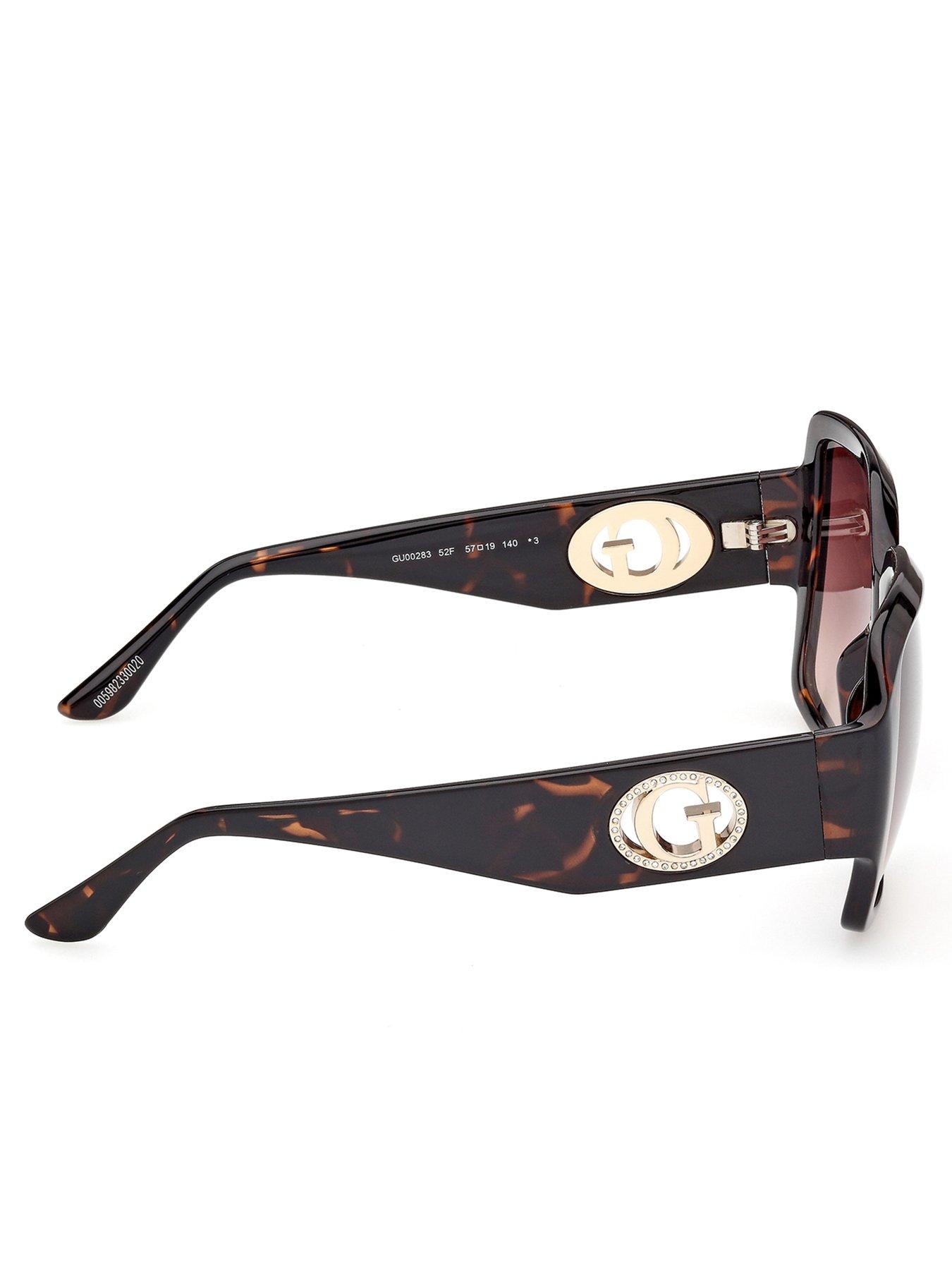  image of guess-square-sunglasses-dark-havana