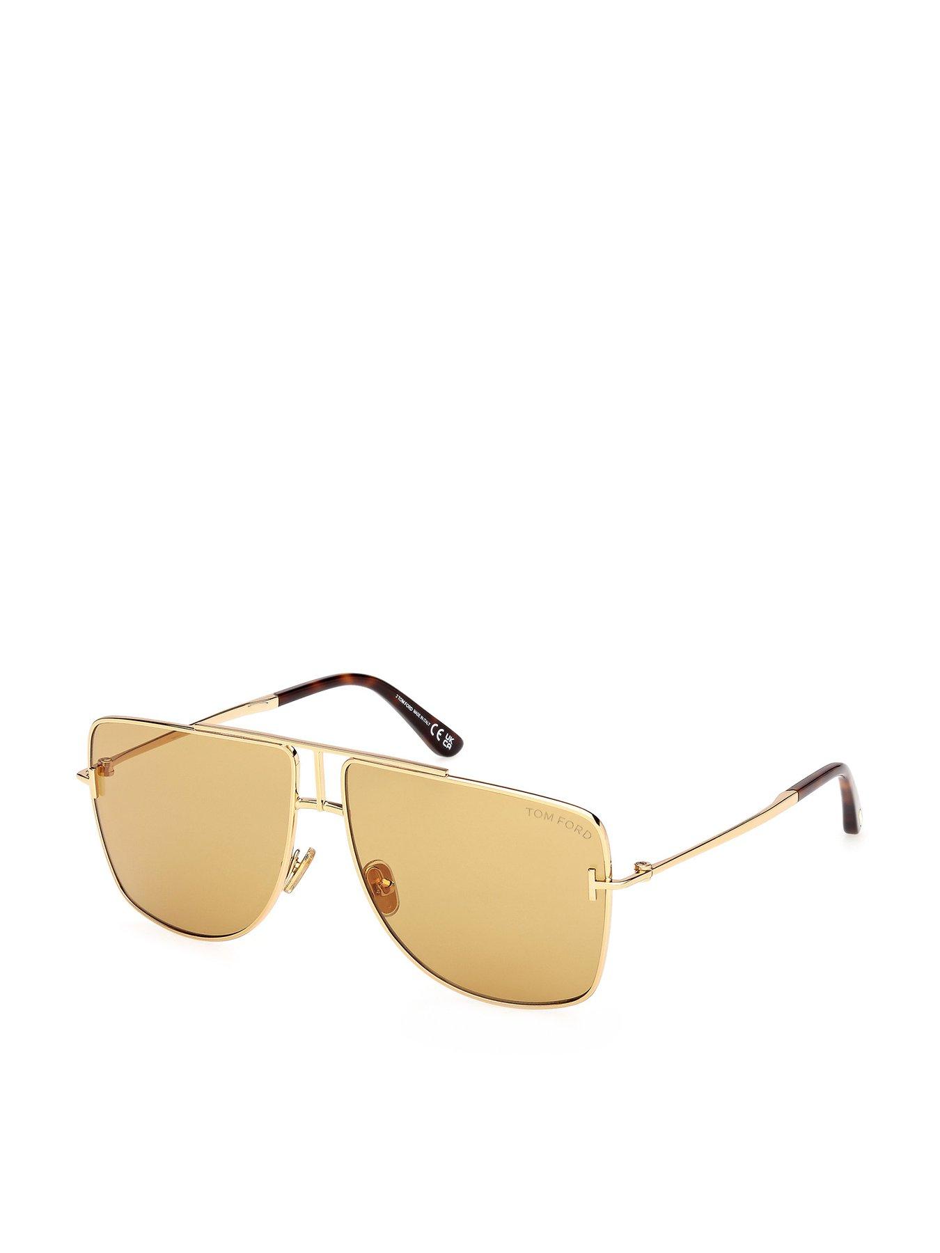  image of tom-ford-eliott-navigator-sunglasses-shiny-deep-gold