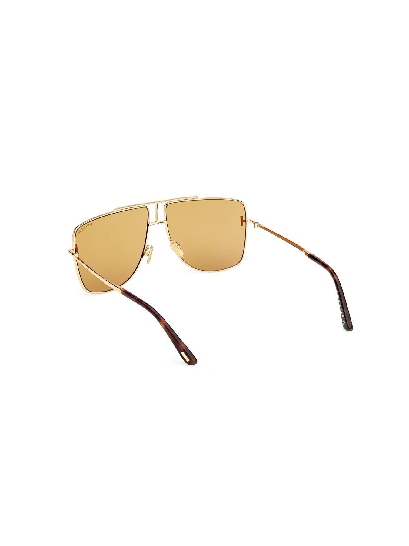  image of tom-ford-eliott-navigator-sunglasses-shiny-deep-gold
