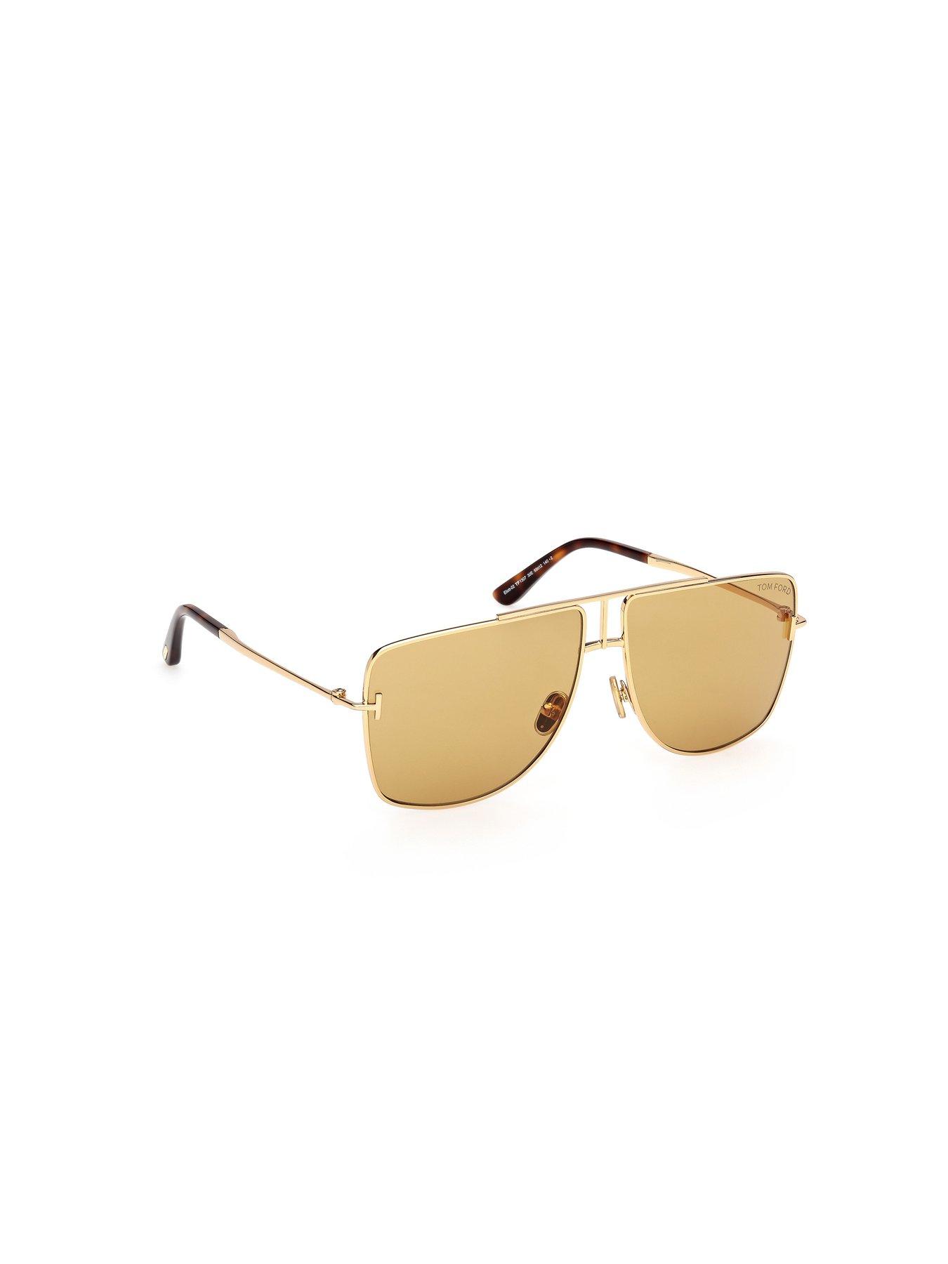  image of tom-ford-eliott-navigator-sunglasses-shiny-deep-gold