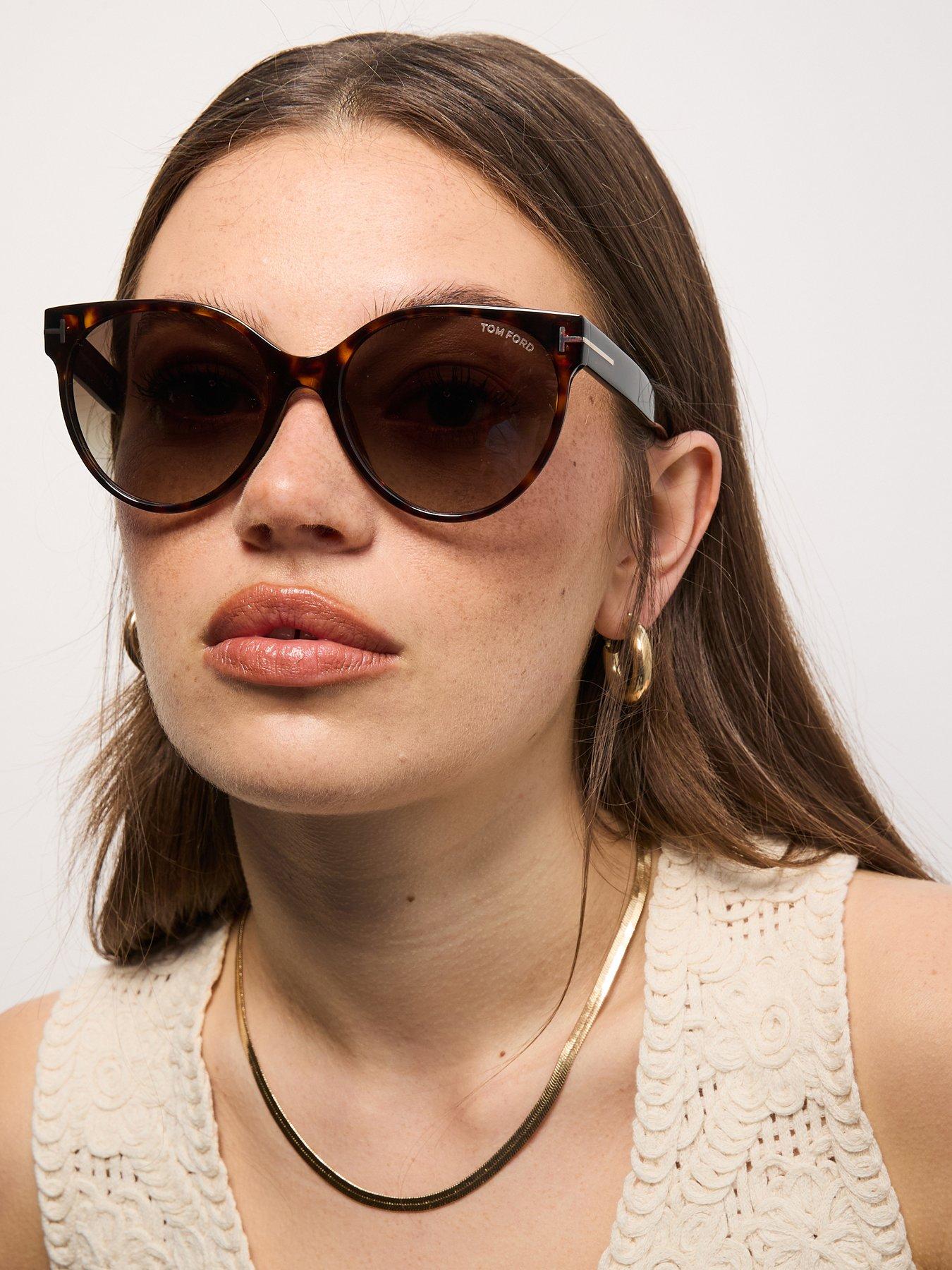 Image 7 of 7 of Tom Ford Tallulah Round Sunglasses - Dark Havana