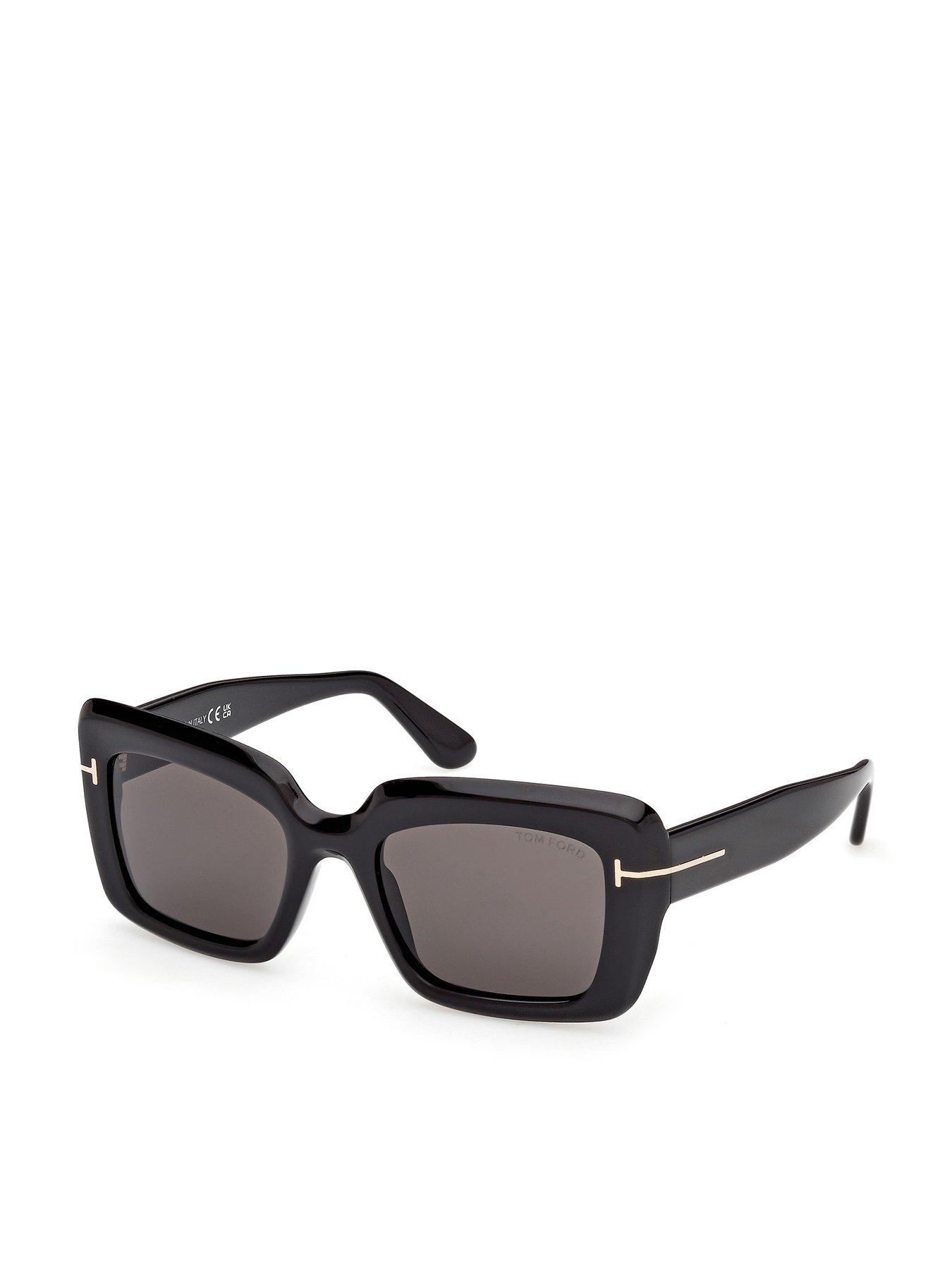  image of tom-ford-leila-rectangular-sunglasses-black