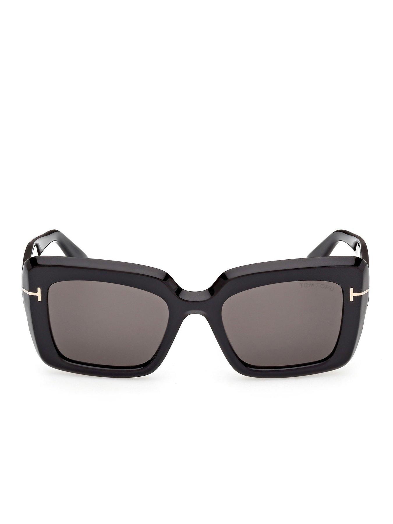 back image of tom-ford-leila-rectangular-sunglasses-black