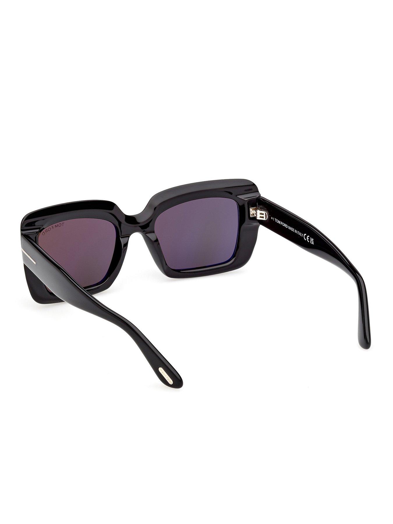  image of tom-ford-leila-rectangular-sunglasses-black