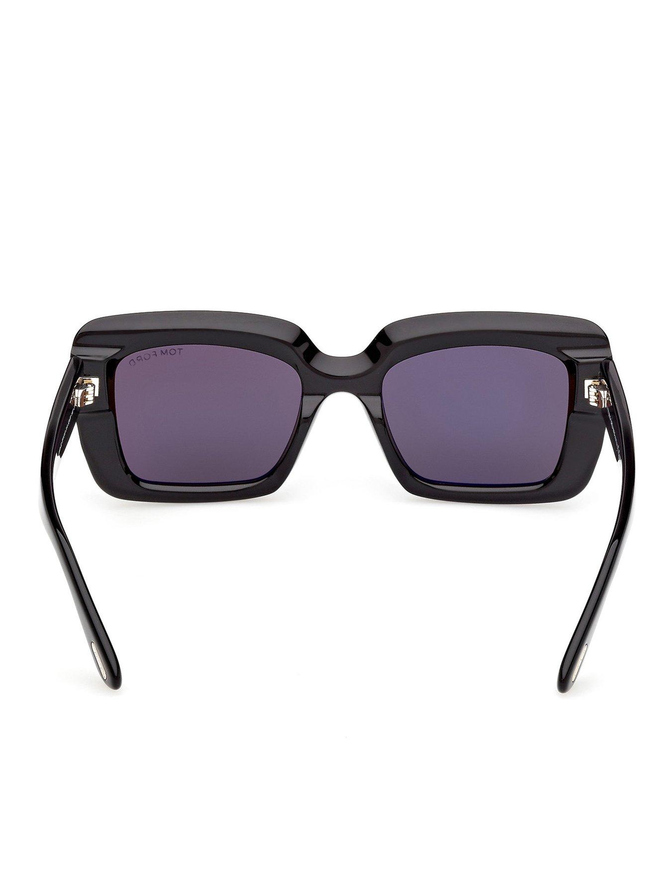  image of tom-ford-leila-rectangular-sunglasses-black