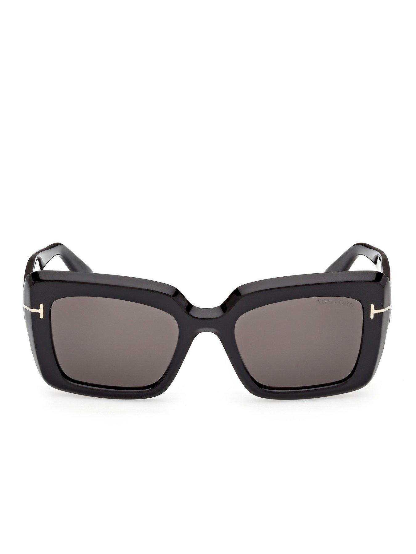  image of tom-ford-leila-rectangular-sunglasses-black