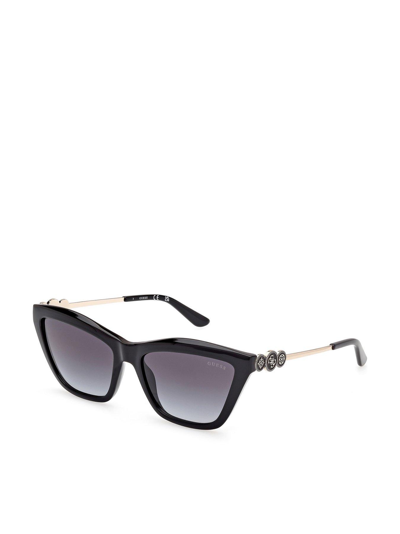 front image of guess-rectangular-sunglasses-black