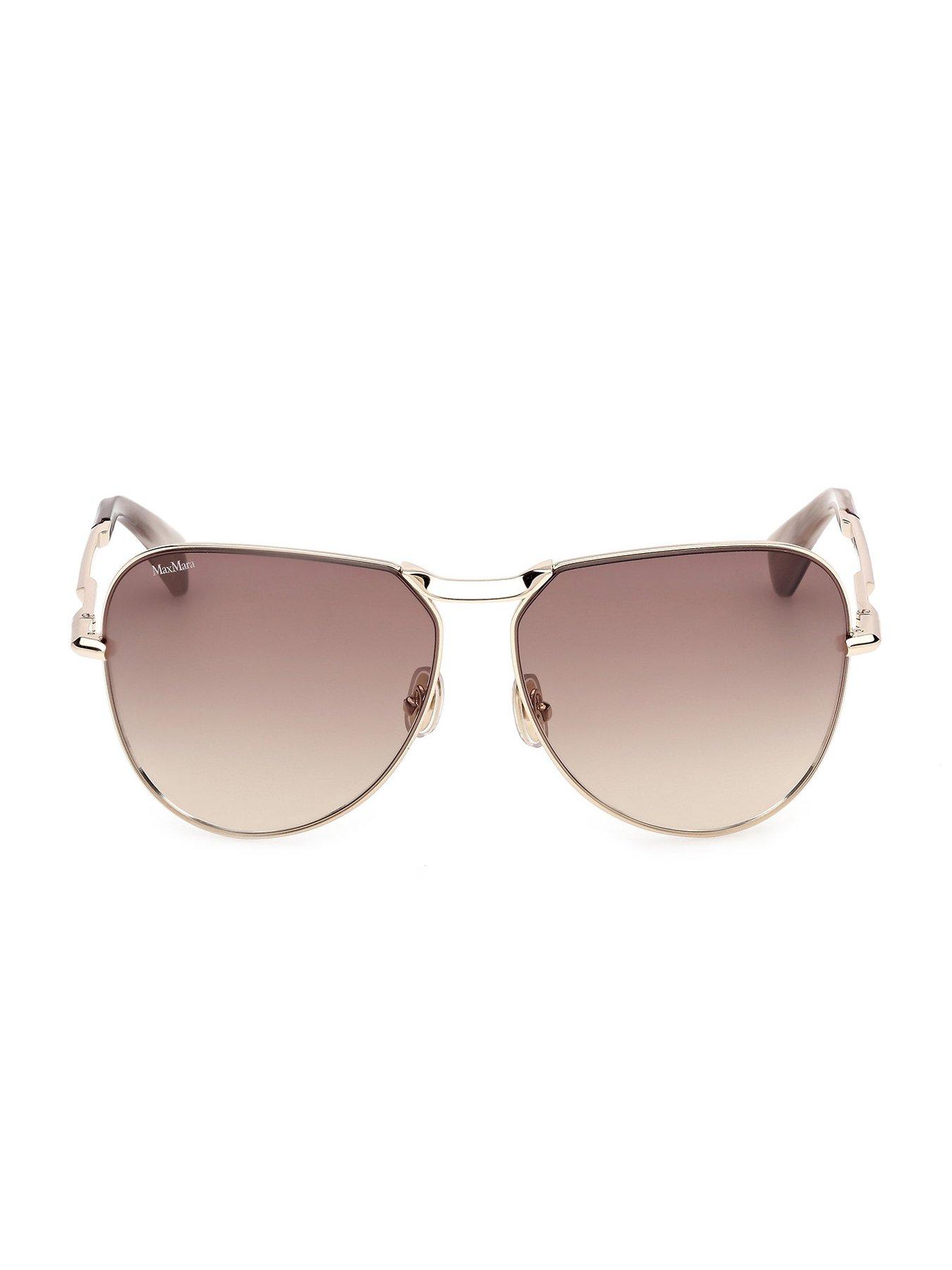  image of max-mara-miller-2-pilot-sunglasses-gold