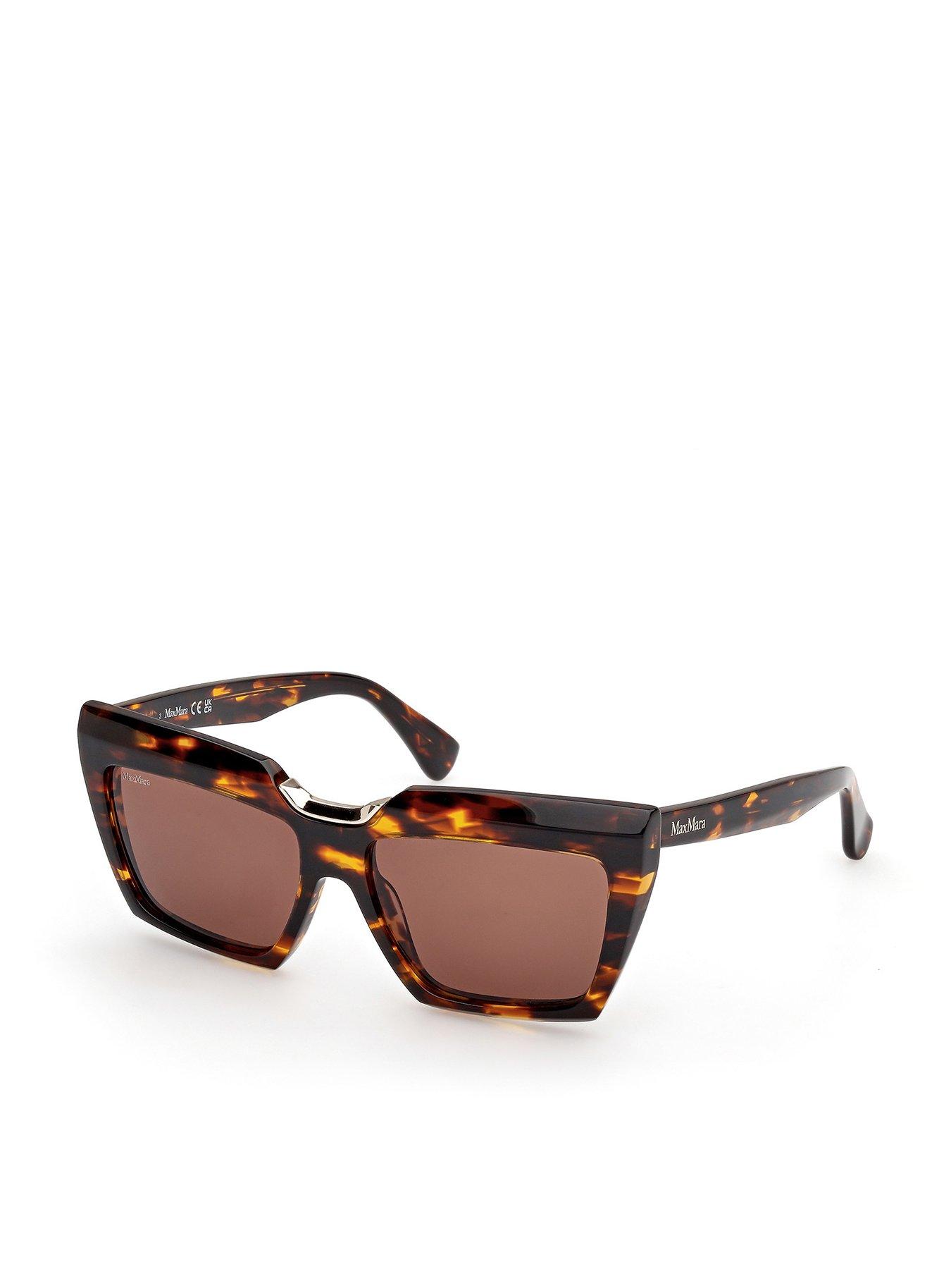 Max Mara Spark 7 Rectangular Sunglasses - Dark Havana