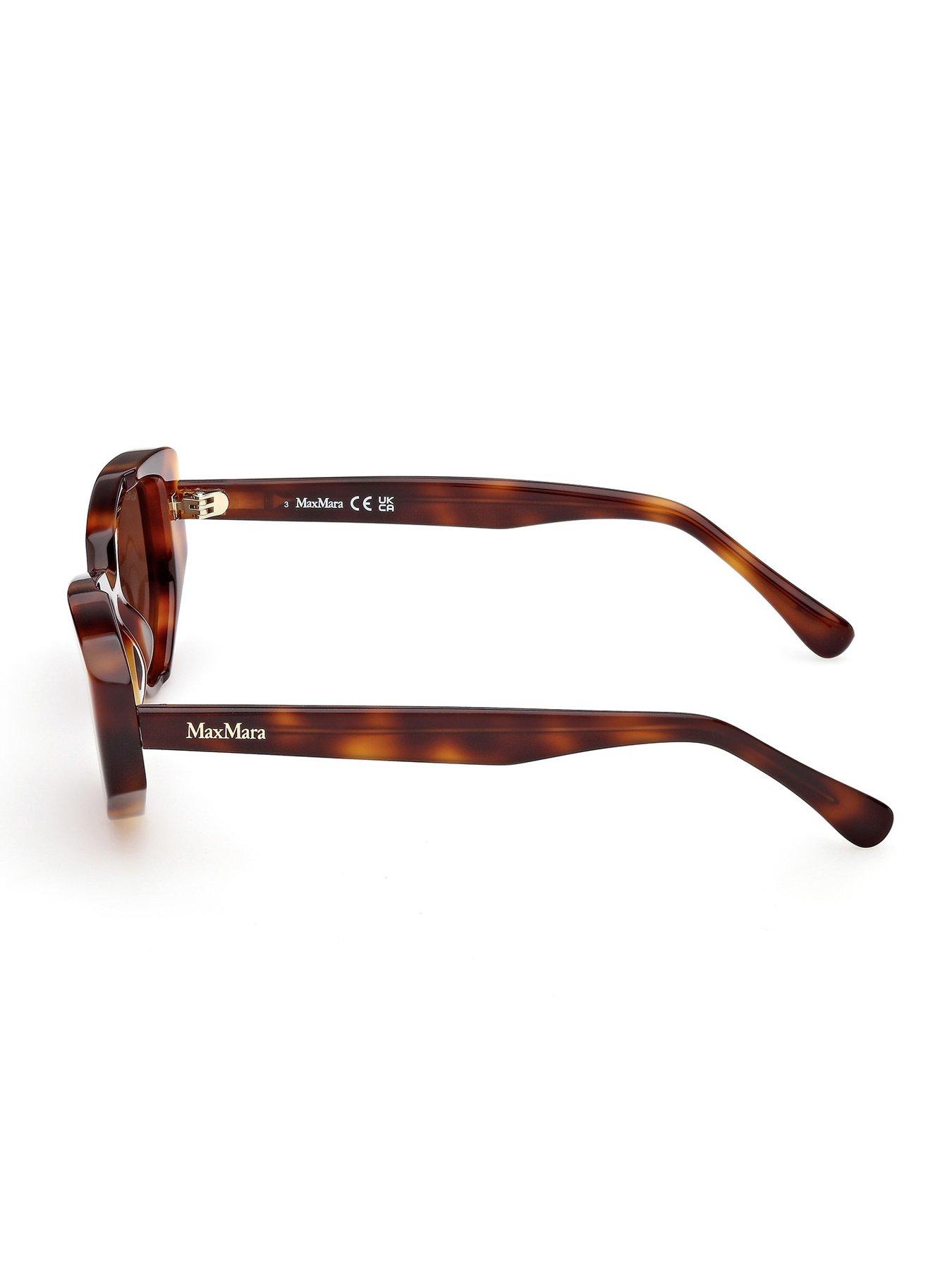 Image 2 of 6 of Max Mara Lee Round Sunglasses - Dark Havana