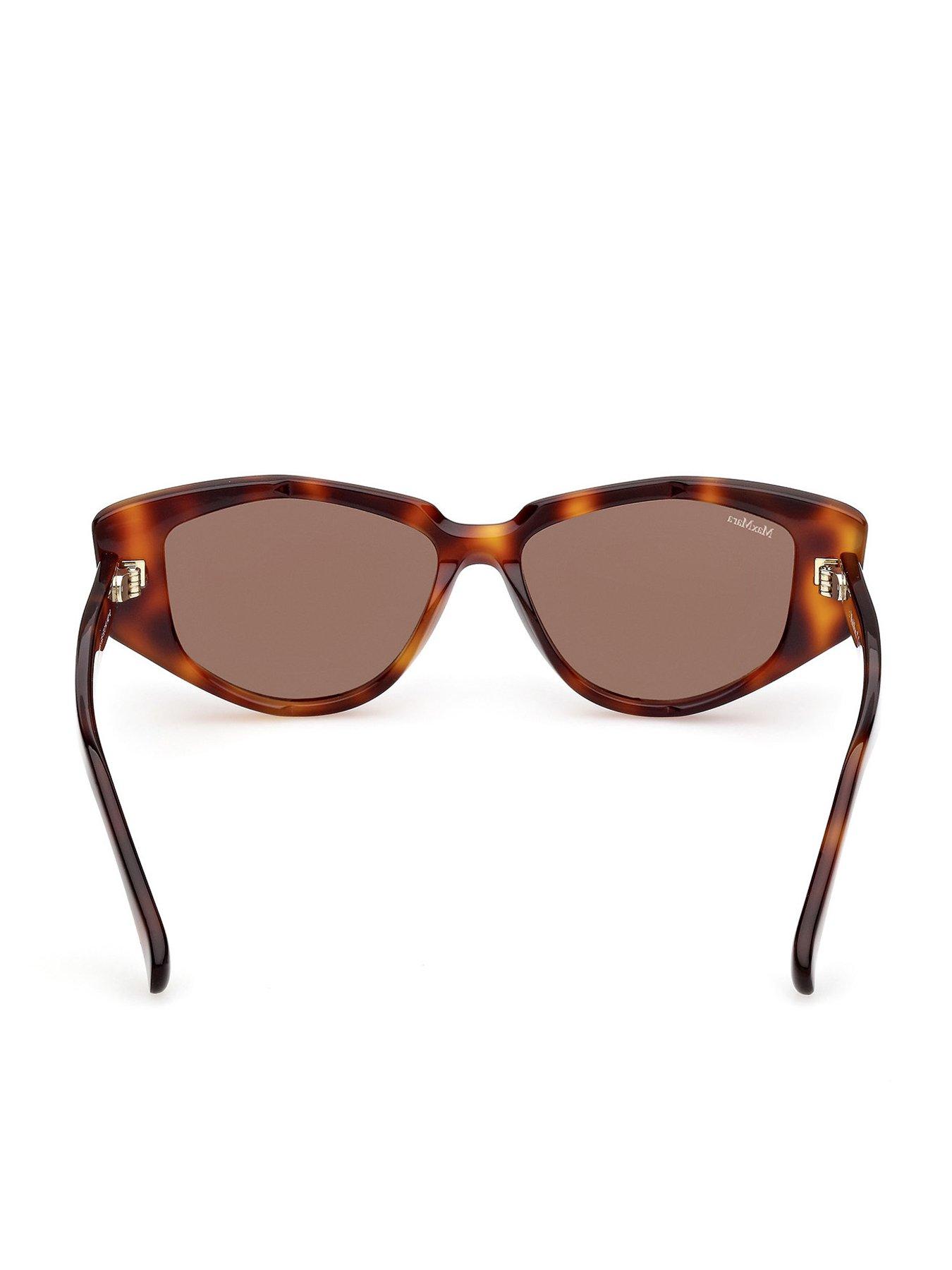 Image 4 of 6 of Max Mara Lee Round Sunglasses - Dark Havana