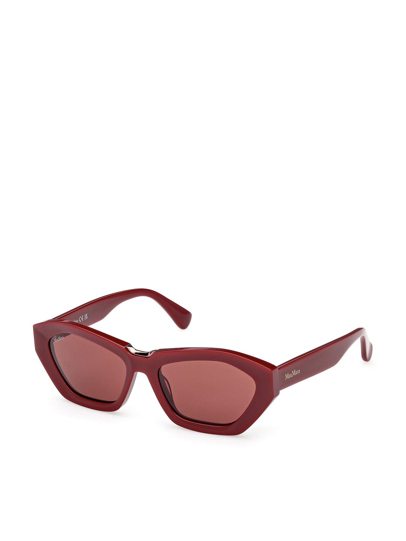  image of max-mara-kate-geometric-sunglasses-shiny-bordeaux