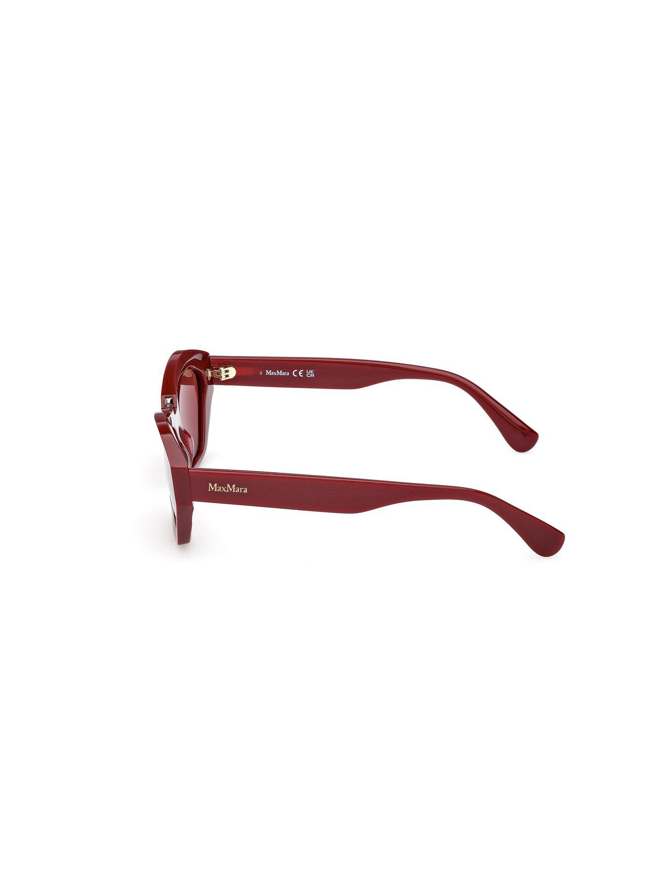  image of max-mara-kate-geometric-sunglasses-shiny-bordeaux
