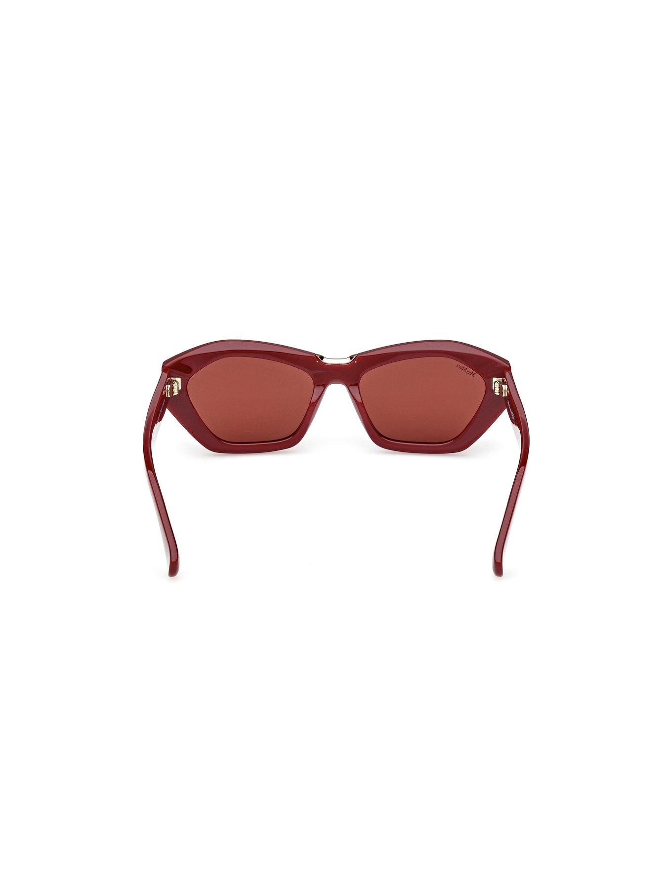 image of max-mara-kate-geometric-sunglasses-shiny-bordeaux