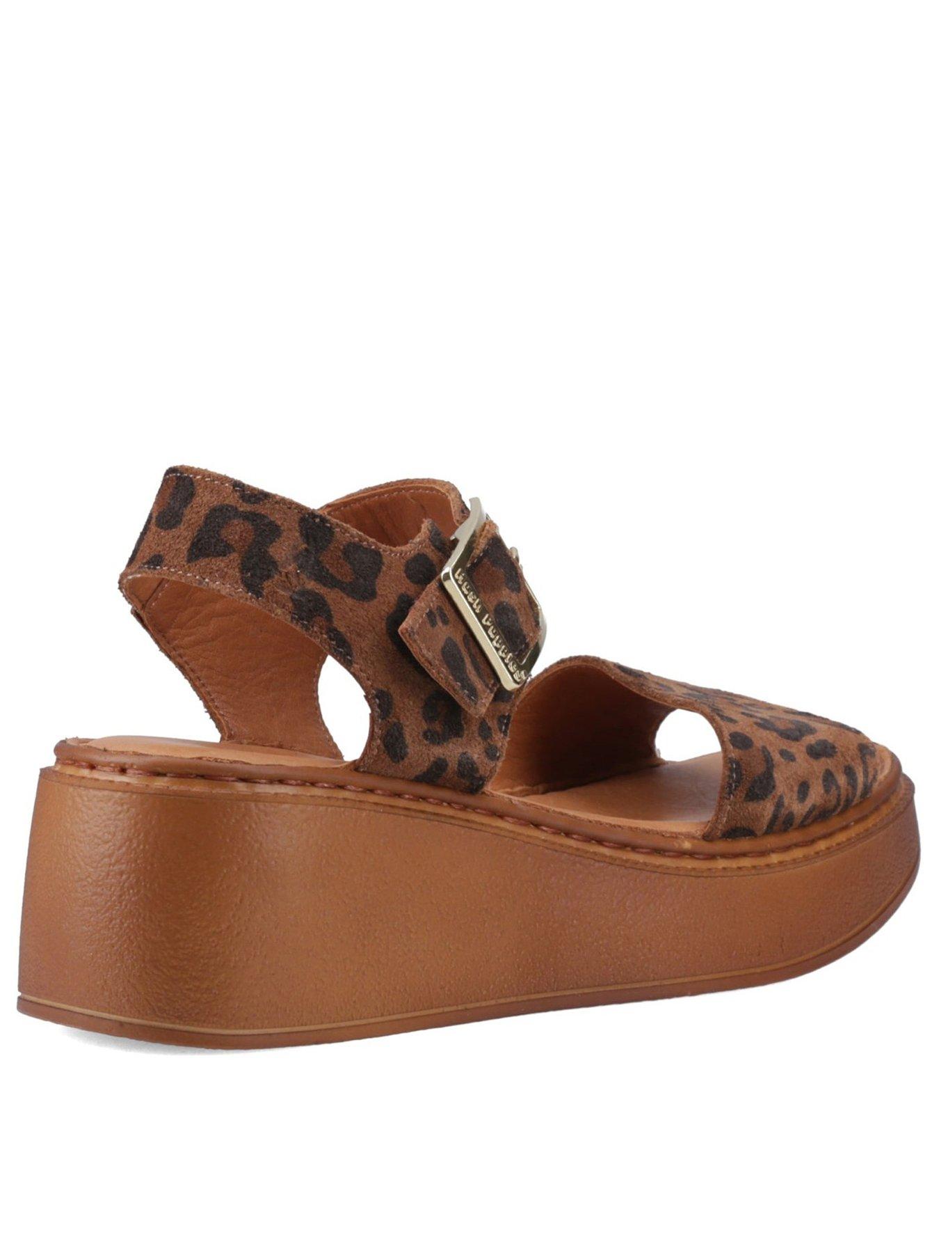 Image 3 of 5 of Hush Puppies Beatrix Wedge Sandal-leopard/tan