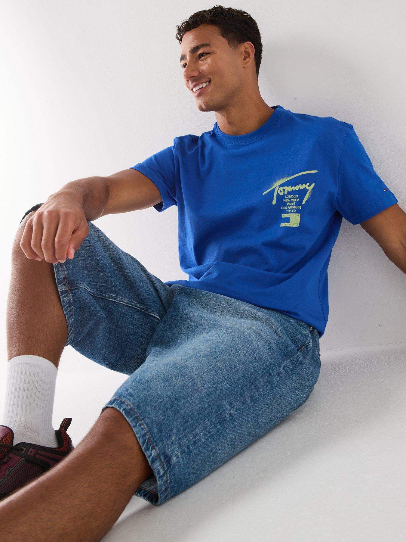 Image 5 of 6 of Tommy Jeans Theo Baggy Shorts - Blue