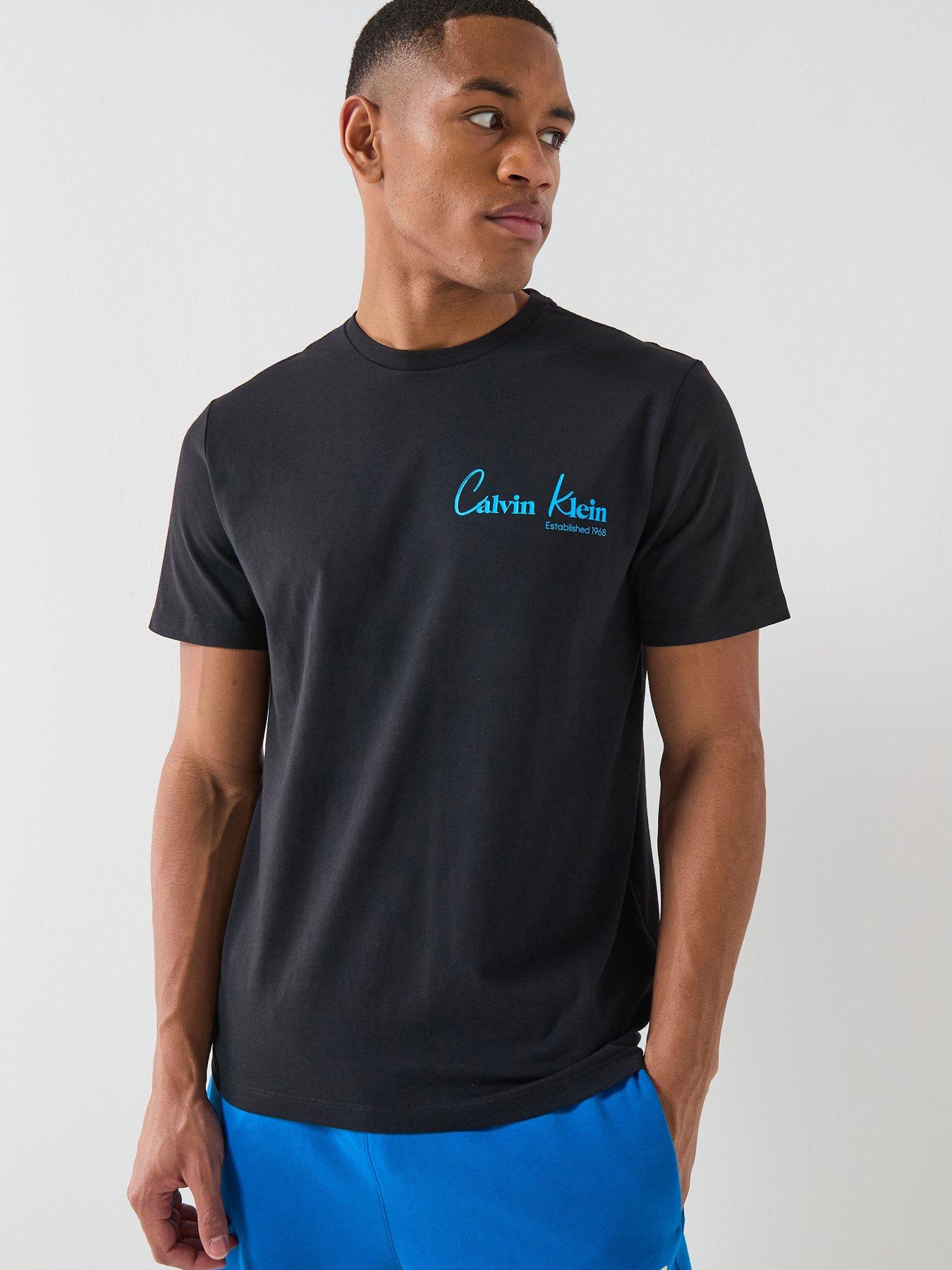  image of calvin-klein-jeans-back-graphic-script-t-shirt-black