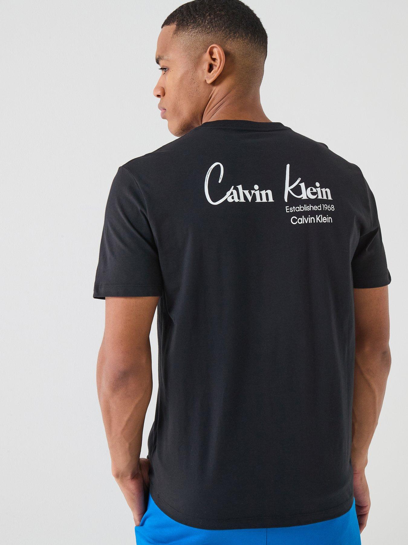 image of calvin-klein-jeans-back-graphic-script-t-shirt-black