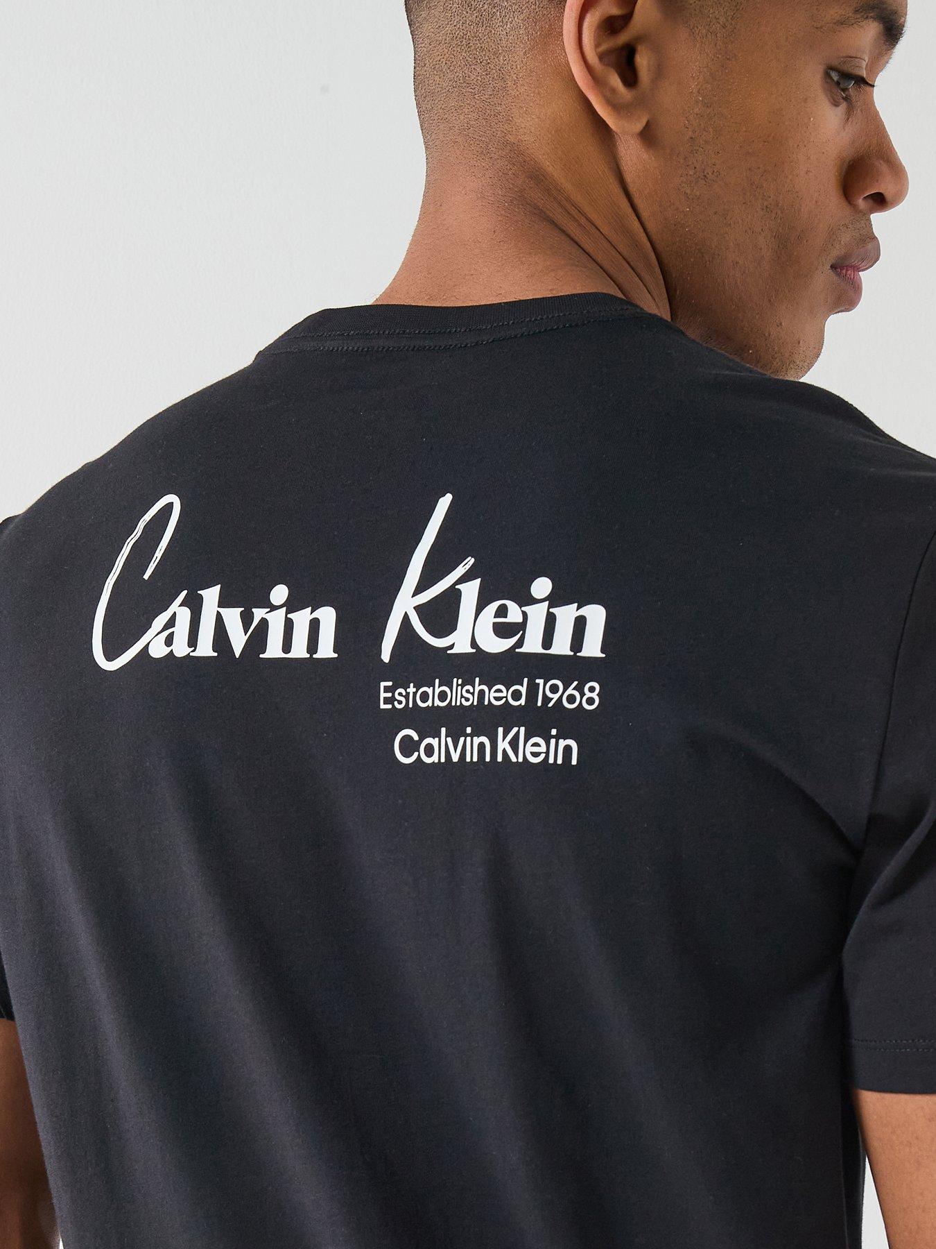  image of calvin-klein-jeans-back-graphic-script-t-shirt-black