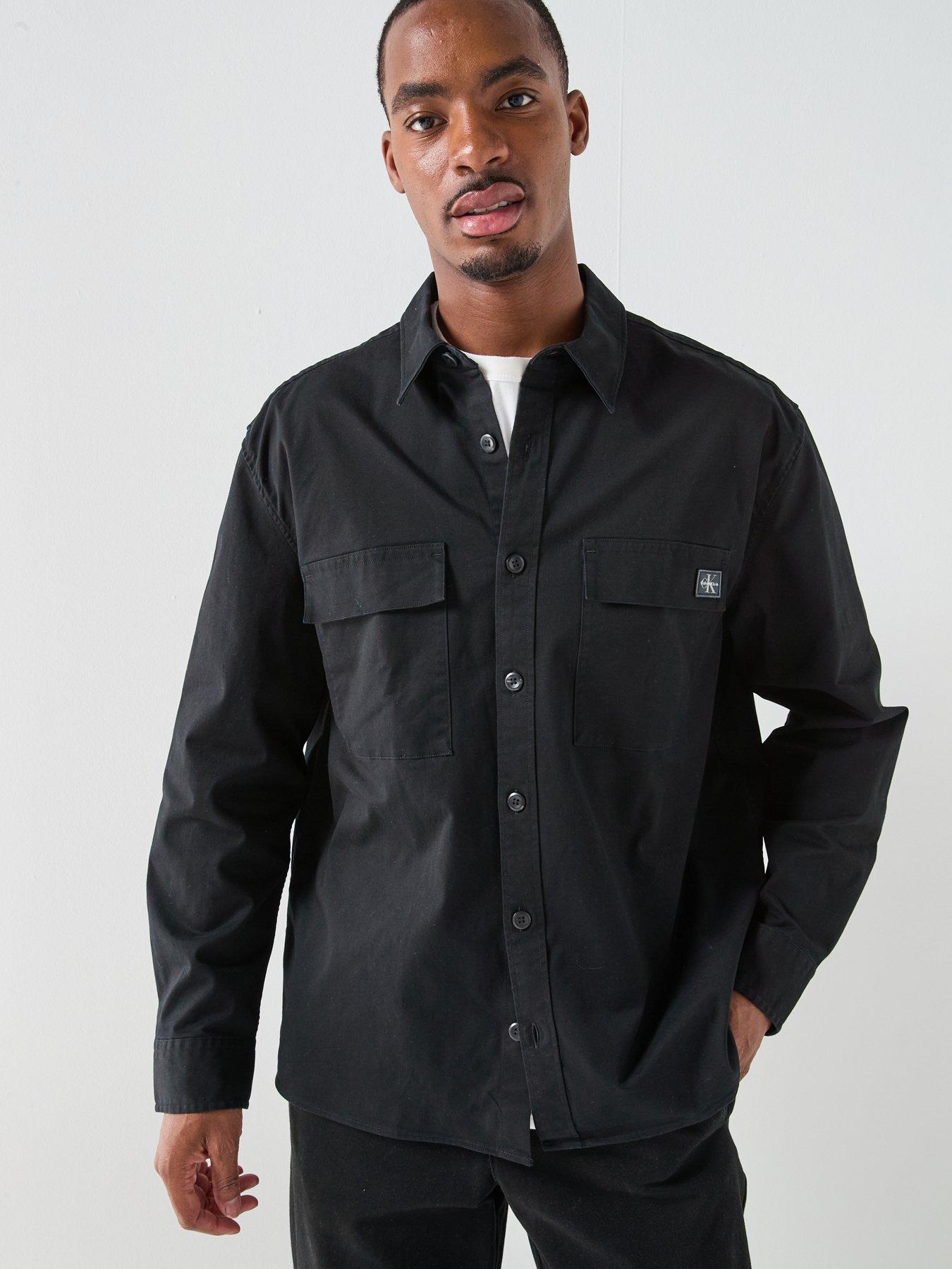 Image 4 of 6 of Calvin Klein Jeans Utility Relaxed Overshirt - Black