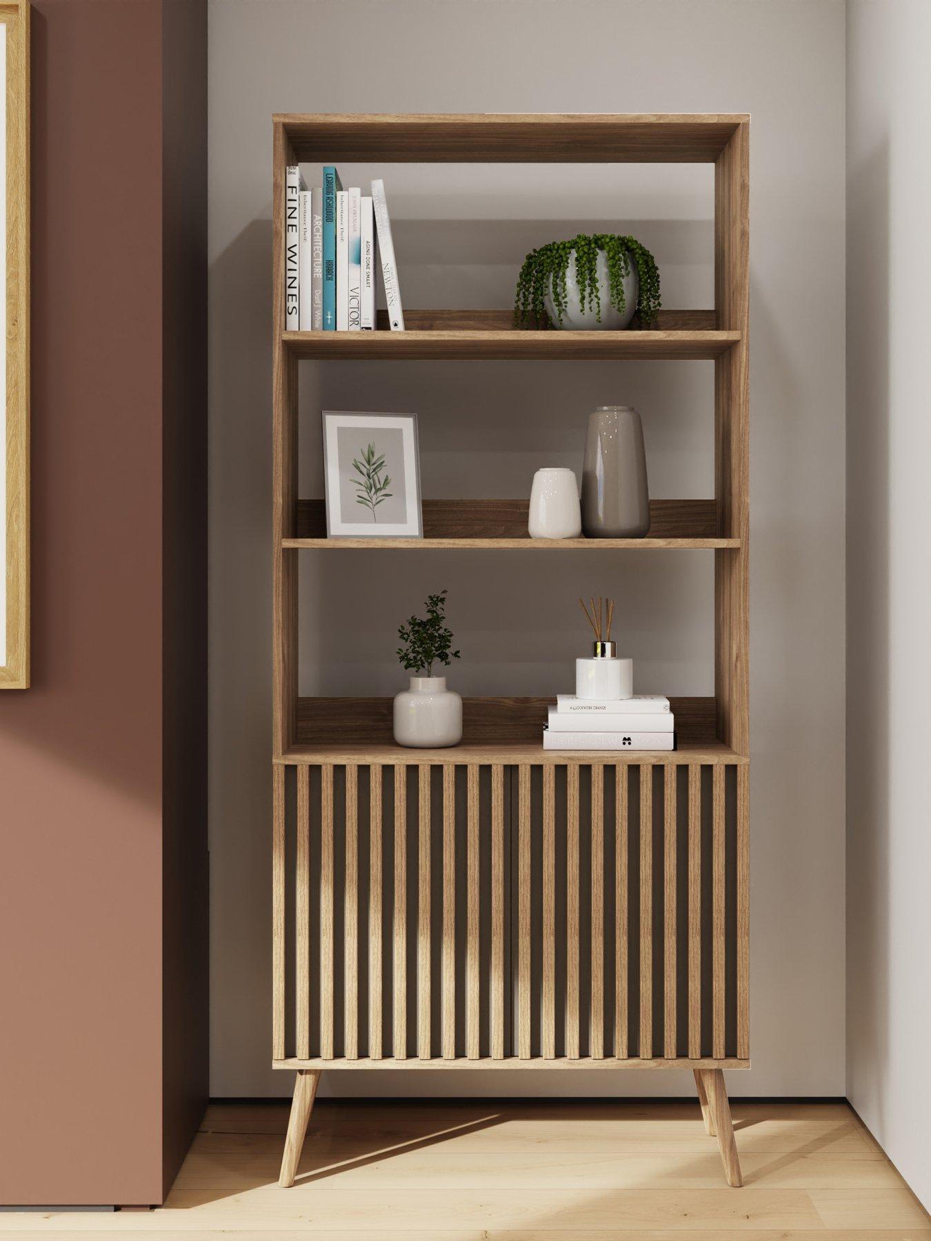 front image of gfw-rowen-storage-bookcase-oakblacknbsp--fscreg-certified