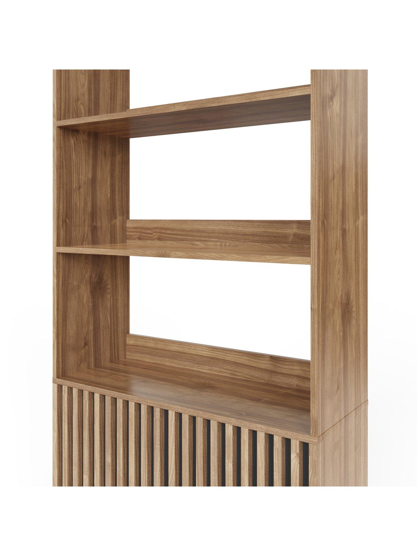  image of gfw-rowen-storage-bookcase-oakblacknbsp--fscreg-certified
