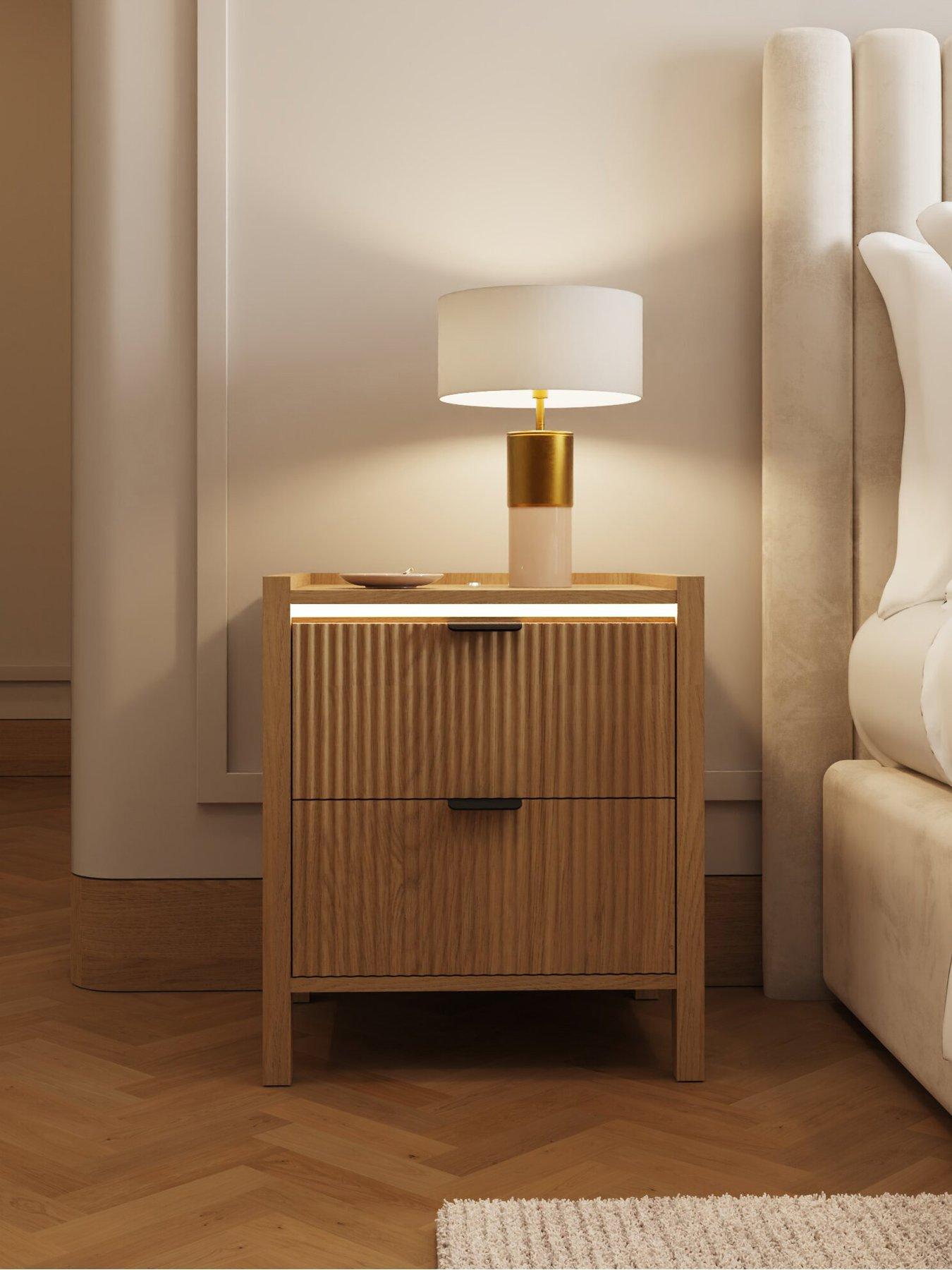 front image of gfw-zion-2-drawer-led-bedside-chest