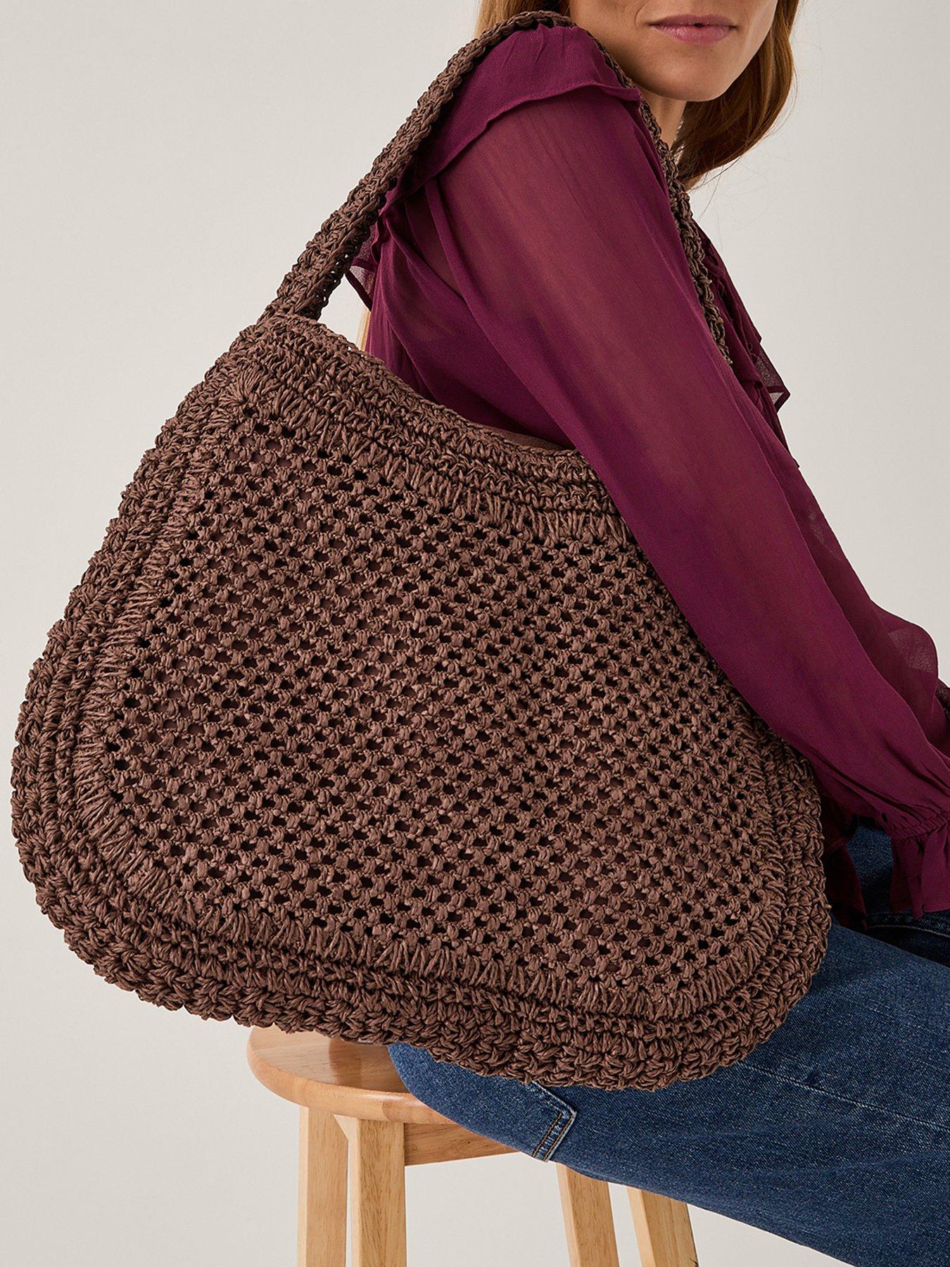  image of monsoon-hari-scoop-raffia-shoulder-bag-brown