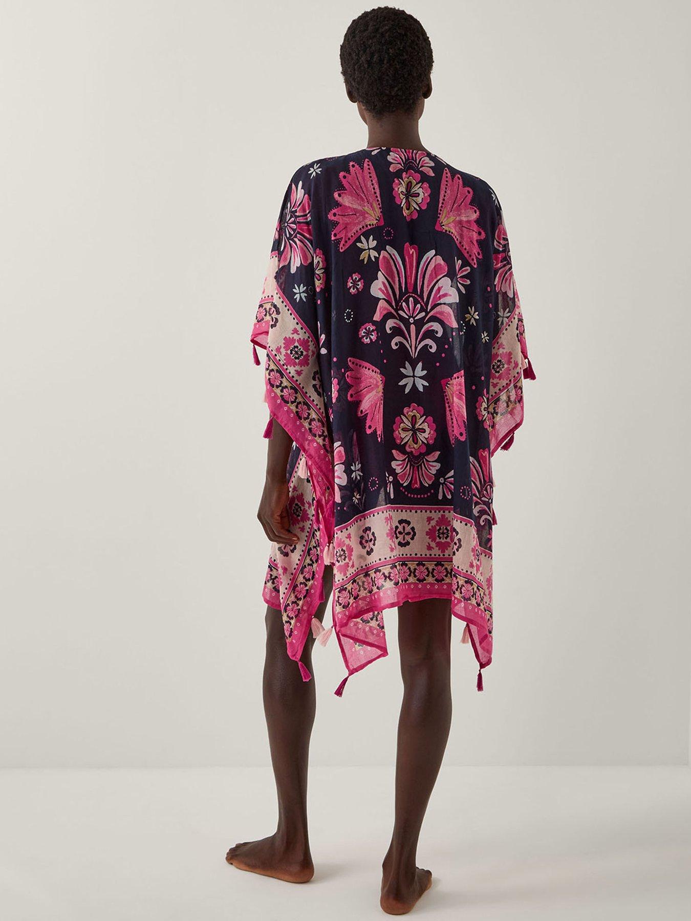 Image 2 of 5 of Monsoon Abbie Floral Cover Up - Blue