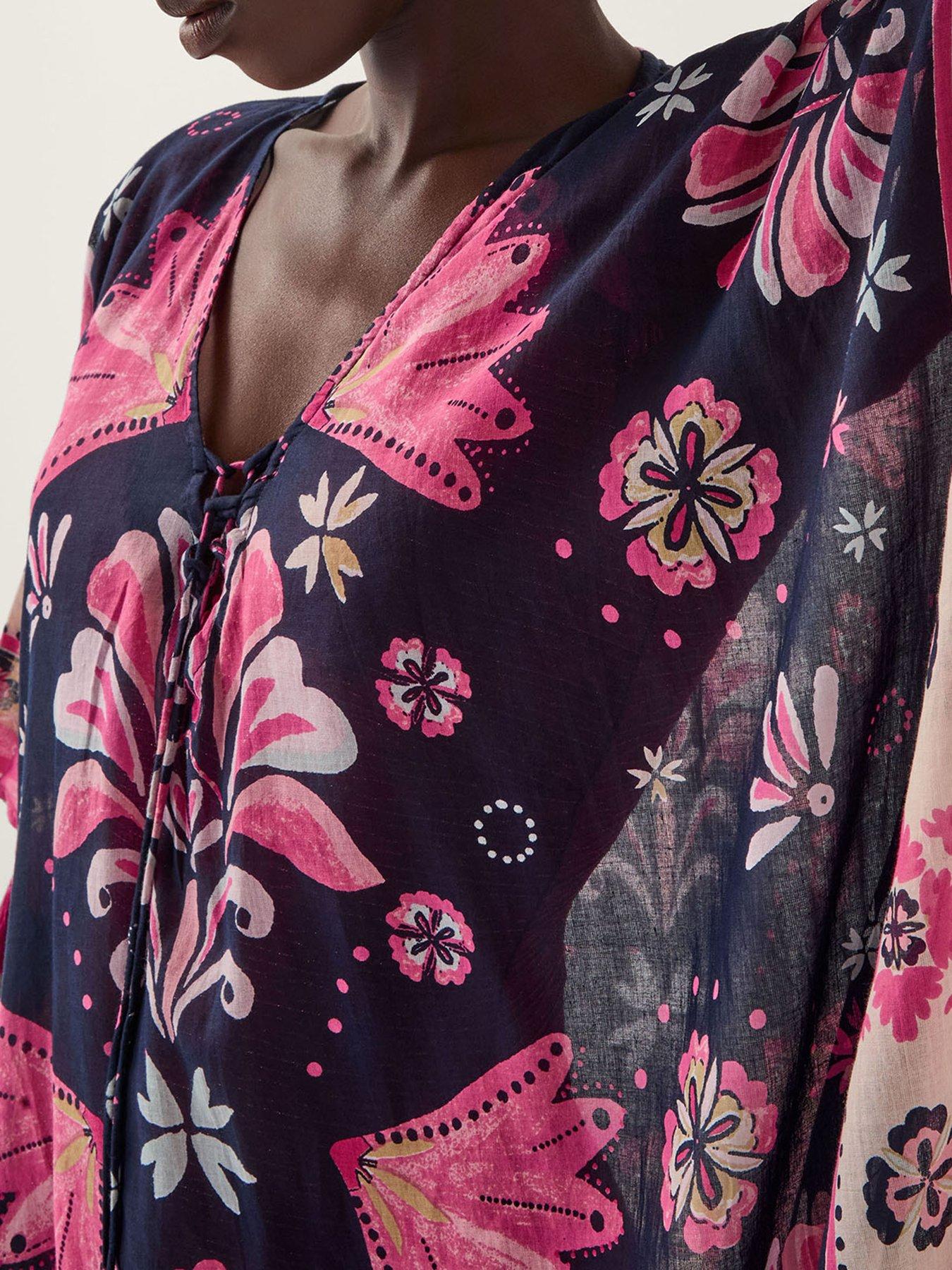 Image 3 of 5 of Monsoon Abbie Floral Cover Up - Blue