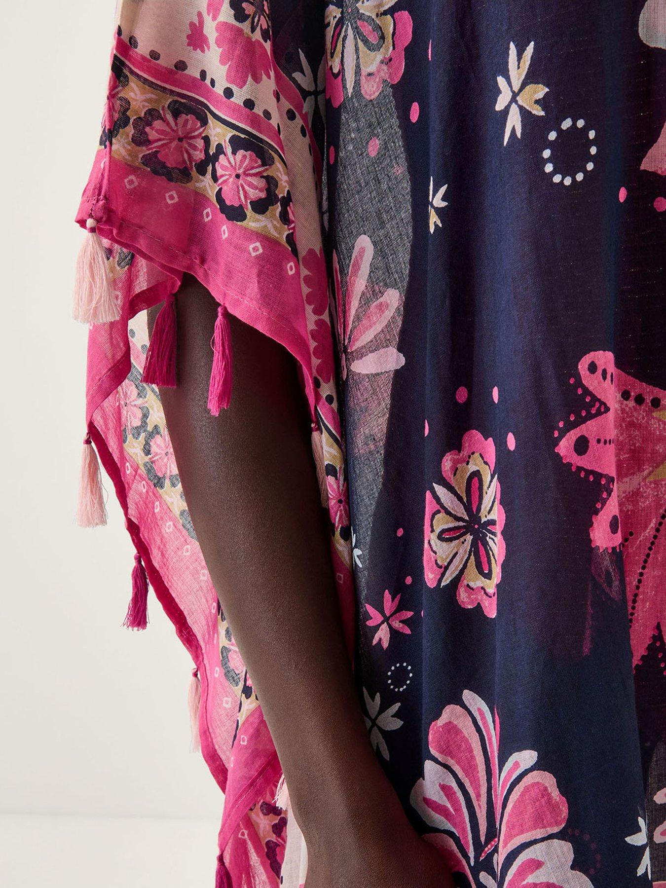 Image 4 of 5 of Monsoon Abbie Floral Cover Up - Blue